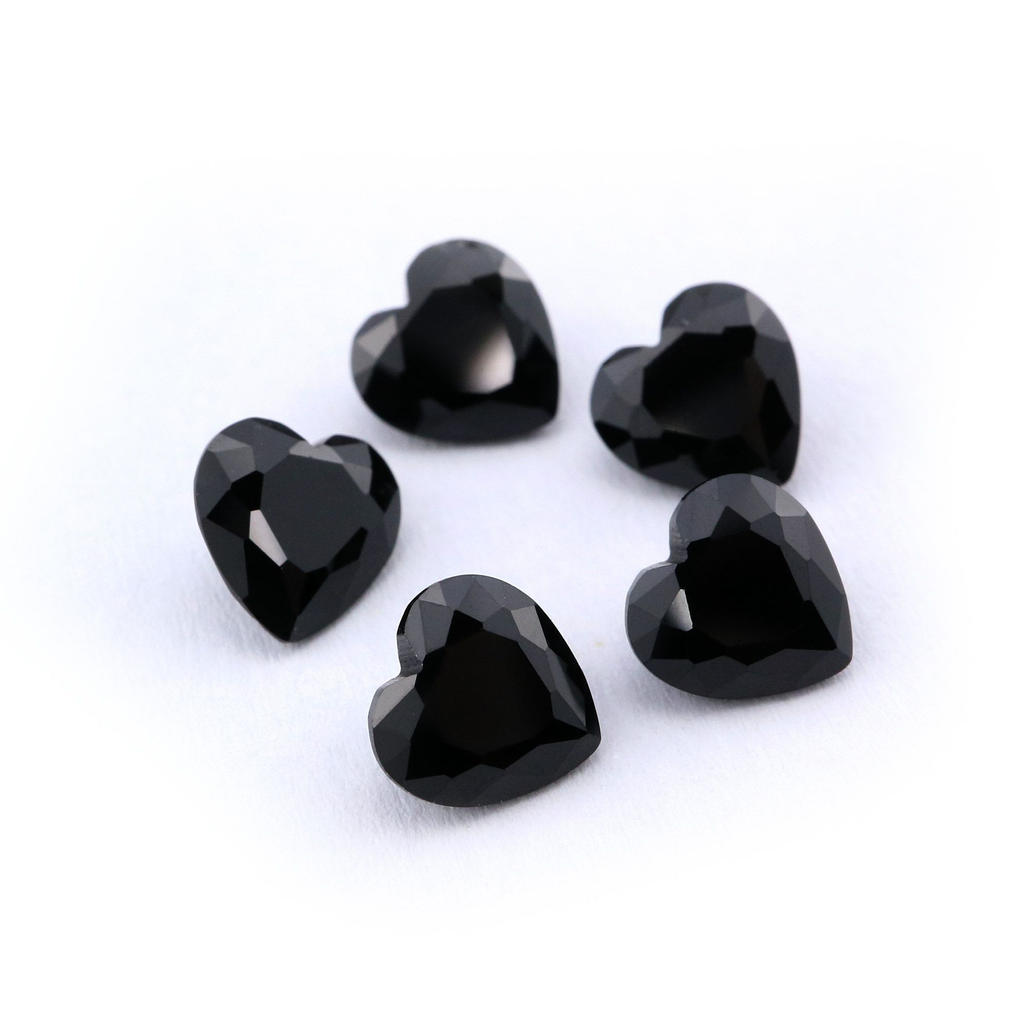 5Pcs 4-8MM Heart Black Spinel Faceted Cut Loose Gemstone Natural Semi Precious Stone DIY Jewelry Supplies 4130011 - Click Image to Close