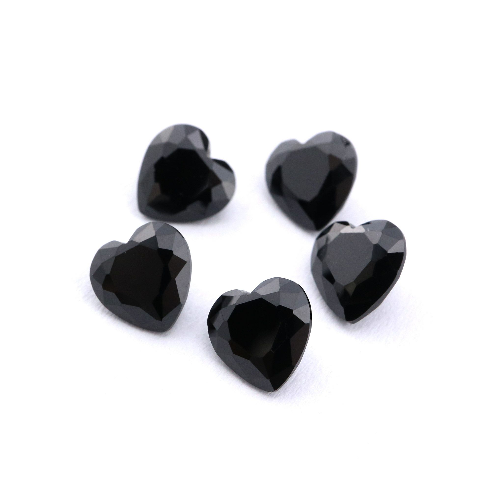 5Pcs 4-8MM Heart Black Spinel Faceted Cut Loose Gemstone Natural Semi Precious Stone DIY Jewelry Supplies 4130011 - Click Image to Close