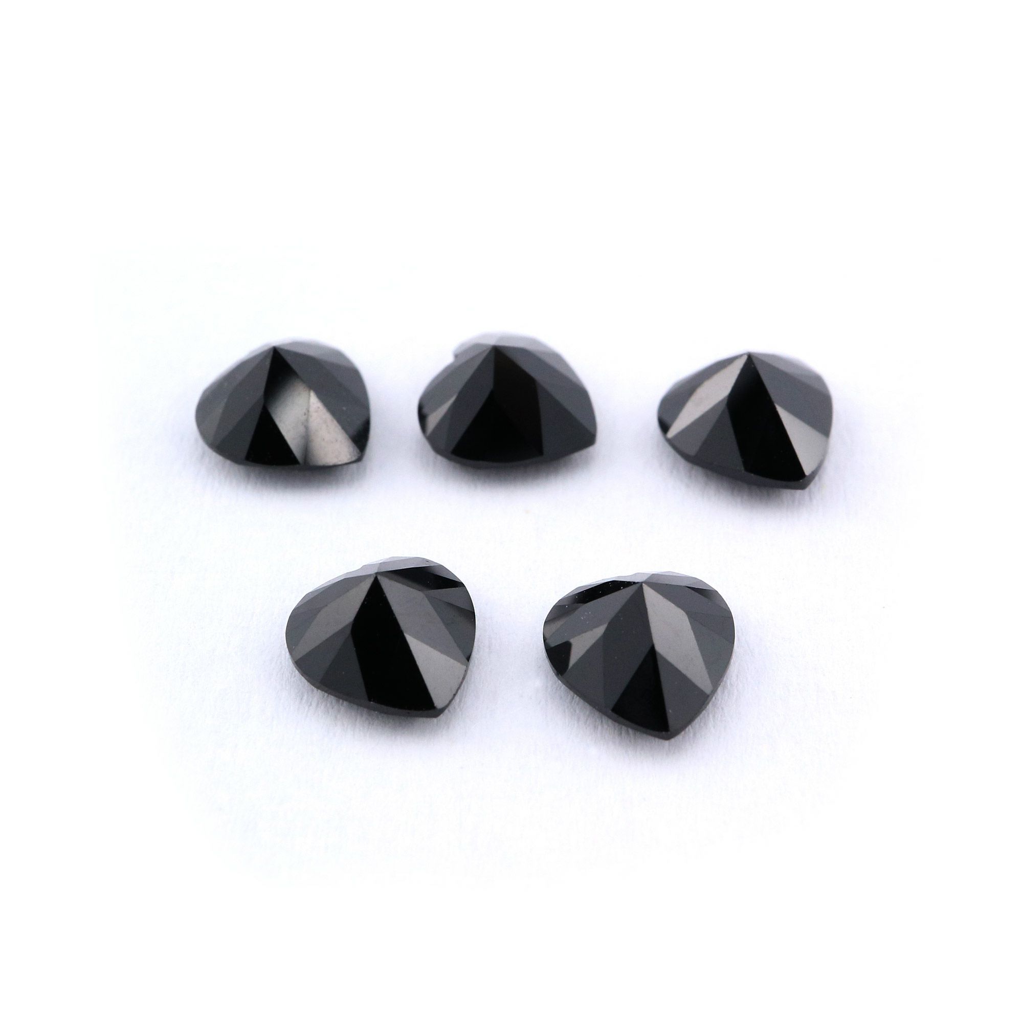 5Pcs 4-8MM Heart Black Spinel Faceted Cut Loose Gemstone Natural Semi Precious Stone DIY Jewelry Supplies 4130011 - Click Image to Close