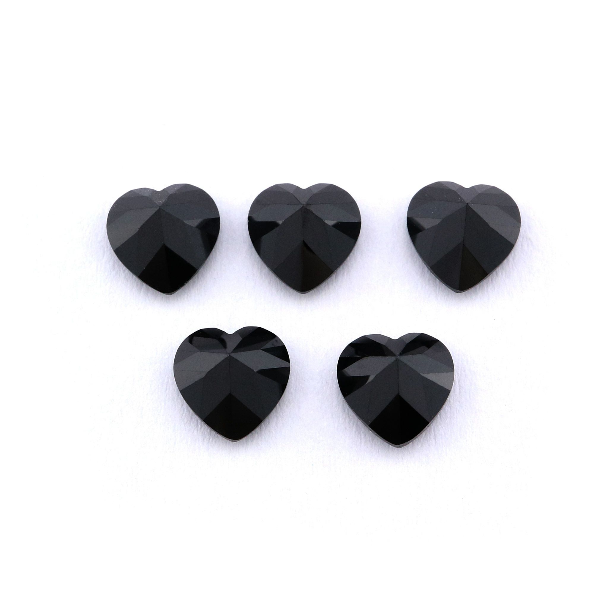 5Pcs 4-8MM Heart Black Spinel Faceted Cut Loose Gemstone Natural Semi Precious Stone DIY Jewelry Supplies 4130011 - Click Image to Close