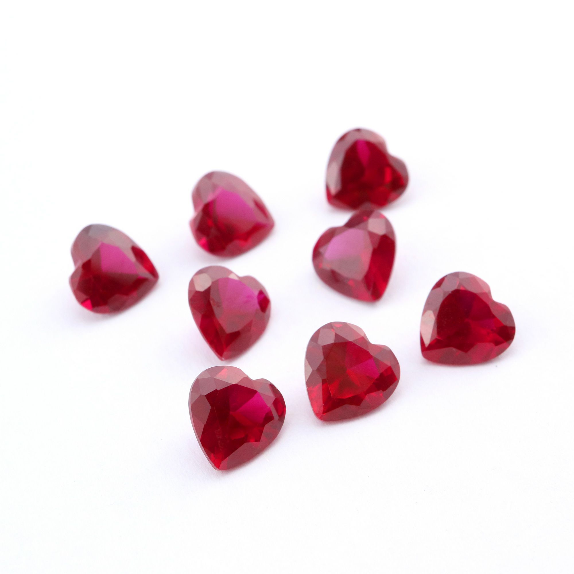 1Pcs Lab Created Heart Ruby July Birthstone Red Faceted Loose Gemstone DIY Jewelry Supplies 4130012 - Click Image to Close