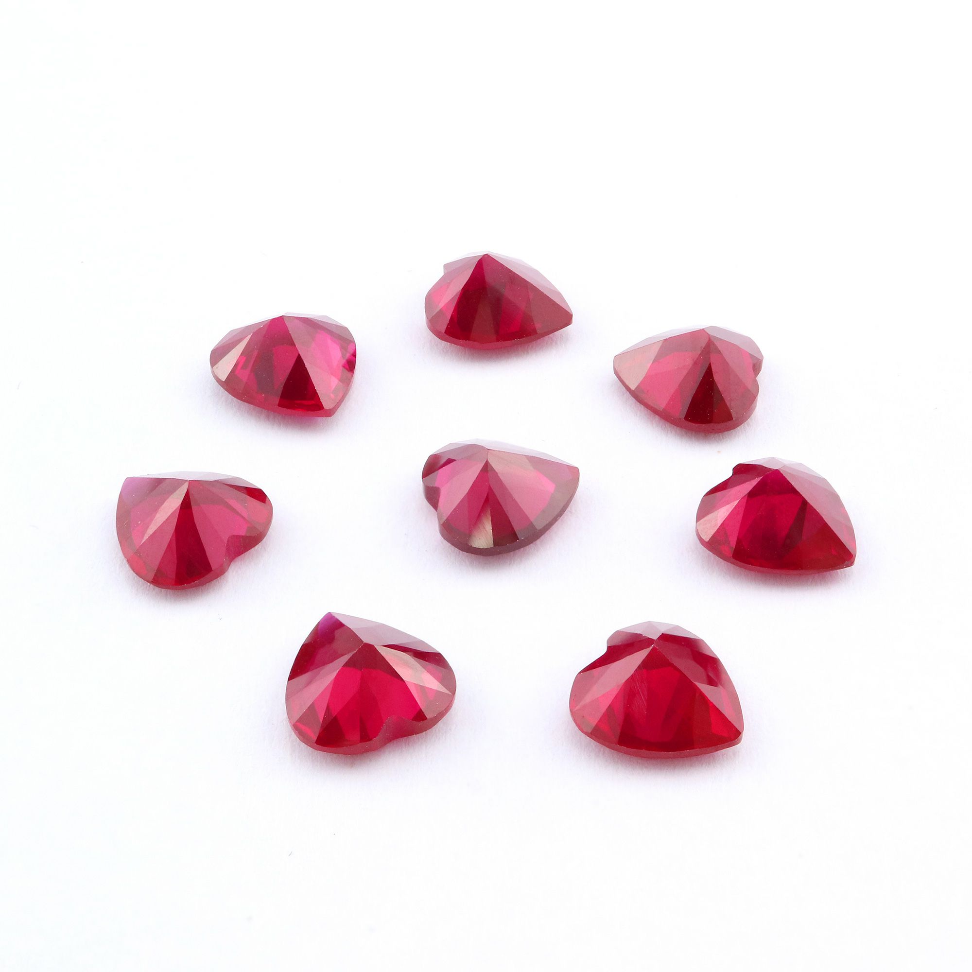 5Pcs Lab Created Heart Ruby July Birthstone Red Faceted Loose Gemstone DIY Jewelry Supplies 4130012 - Click Image to Close