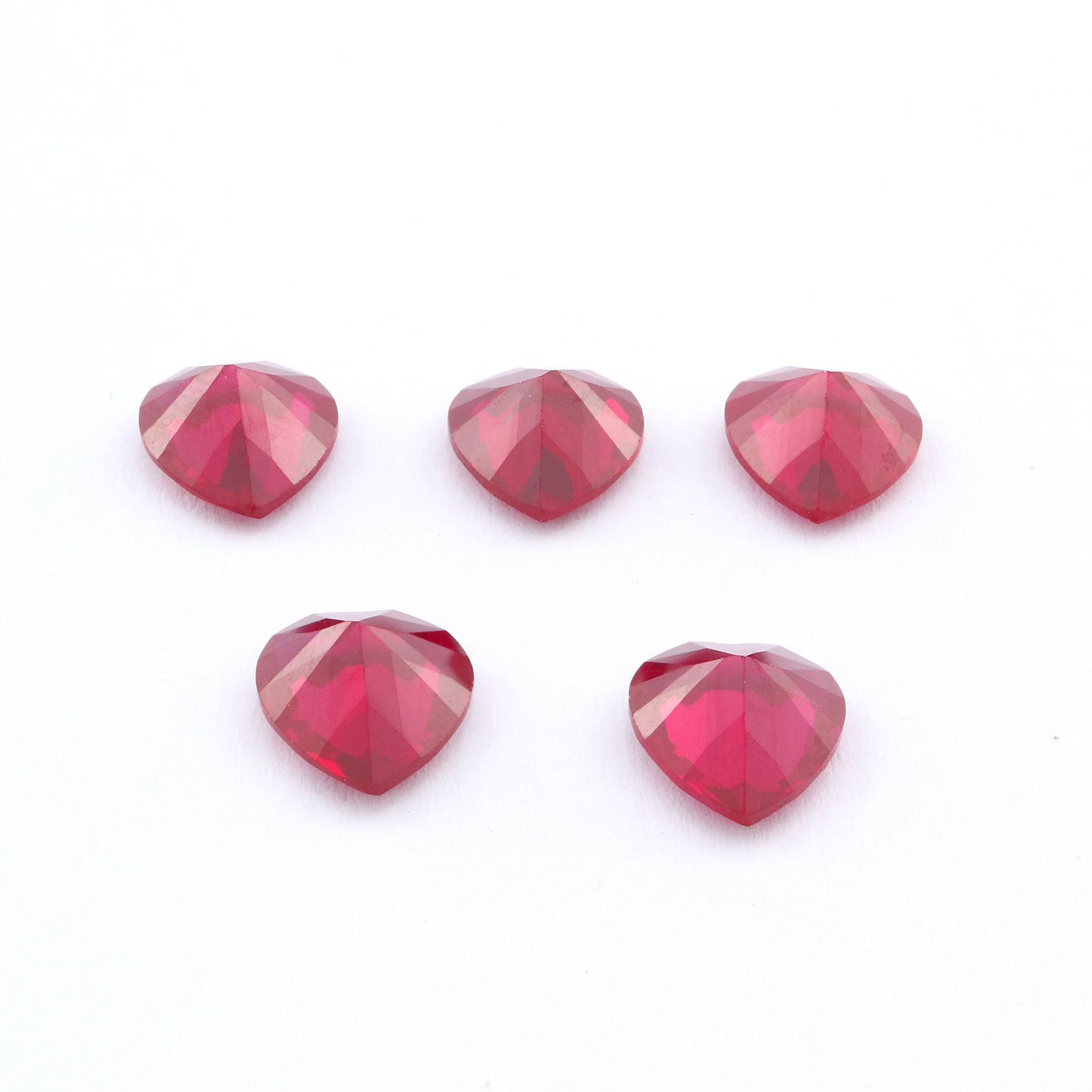 1Pcs Lab Created Heart Ruby July Birthstone Red Faceted Loose Gemstone DIY Jewelry Supplies 4130012 - Click Image to Close