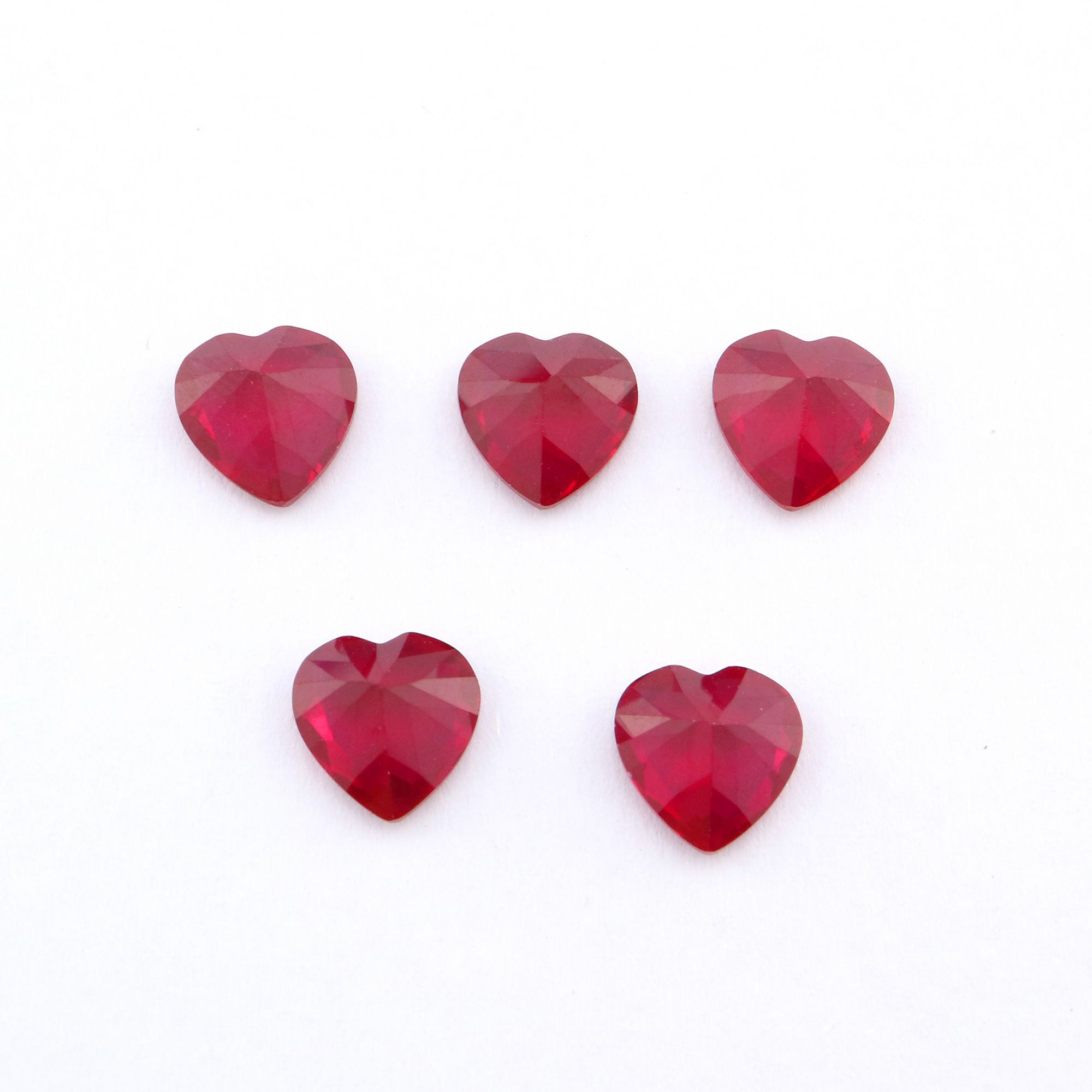 1Pcs Lab Created Heart Ruby July Birthstone Red Faceted Loose Gemstone DIY Jewelry Supplies 4130012 - Click Image to Close