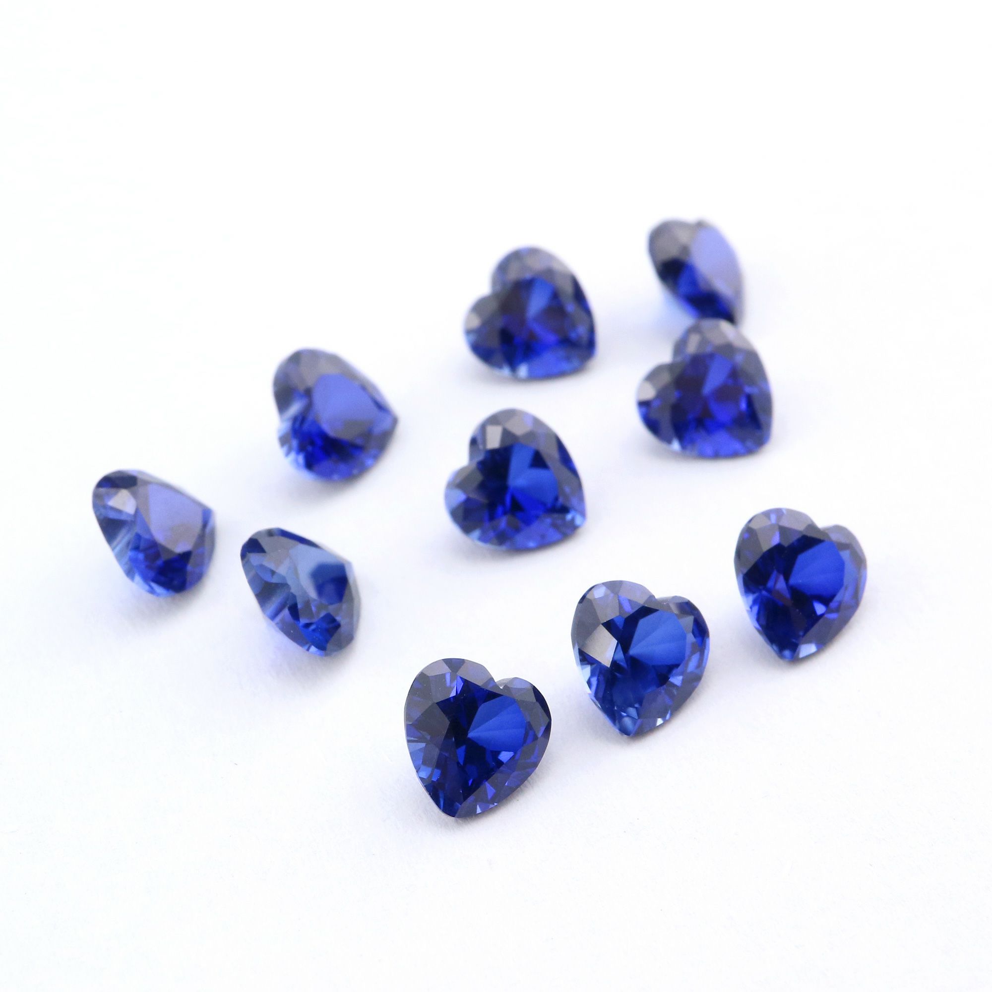 1Pcs Lab Created Heart Sapphire September Birthstone Blue Faceted Loose Gemstone DIY Jewelry Supplies 4130013 - Click Image to Close