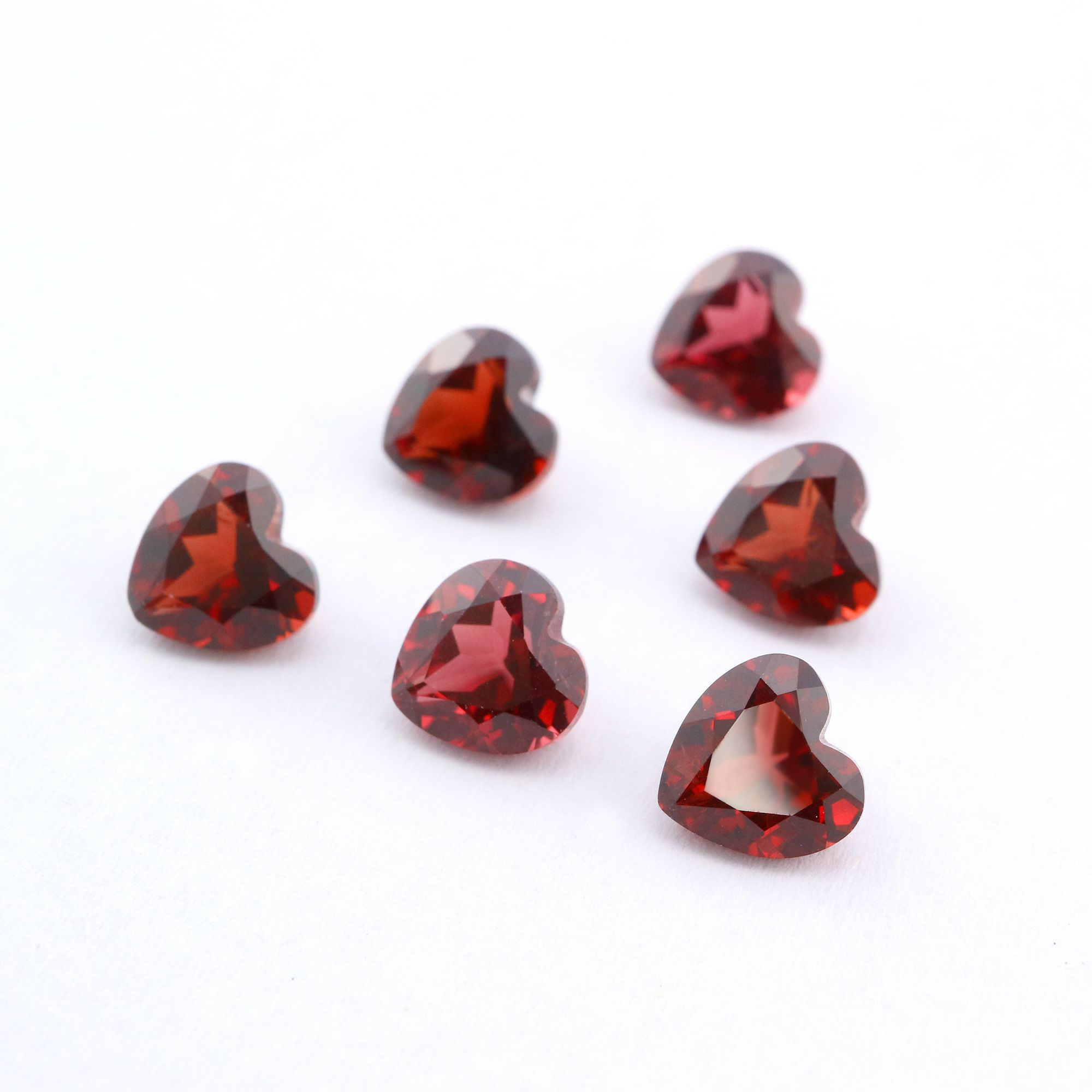 5Pcs Heart Red Garnet January Birthstone Faceted Cut Loose Gemstone Nature Semi Precious Stone DIY Jewelry Supplies 4130014 - Click Image to Close