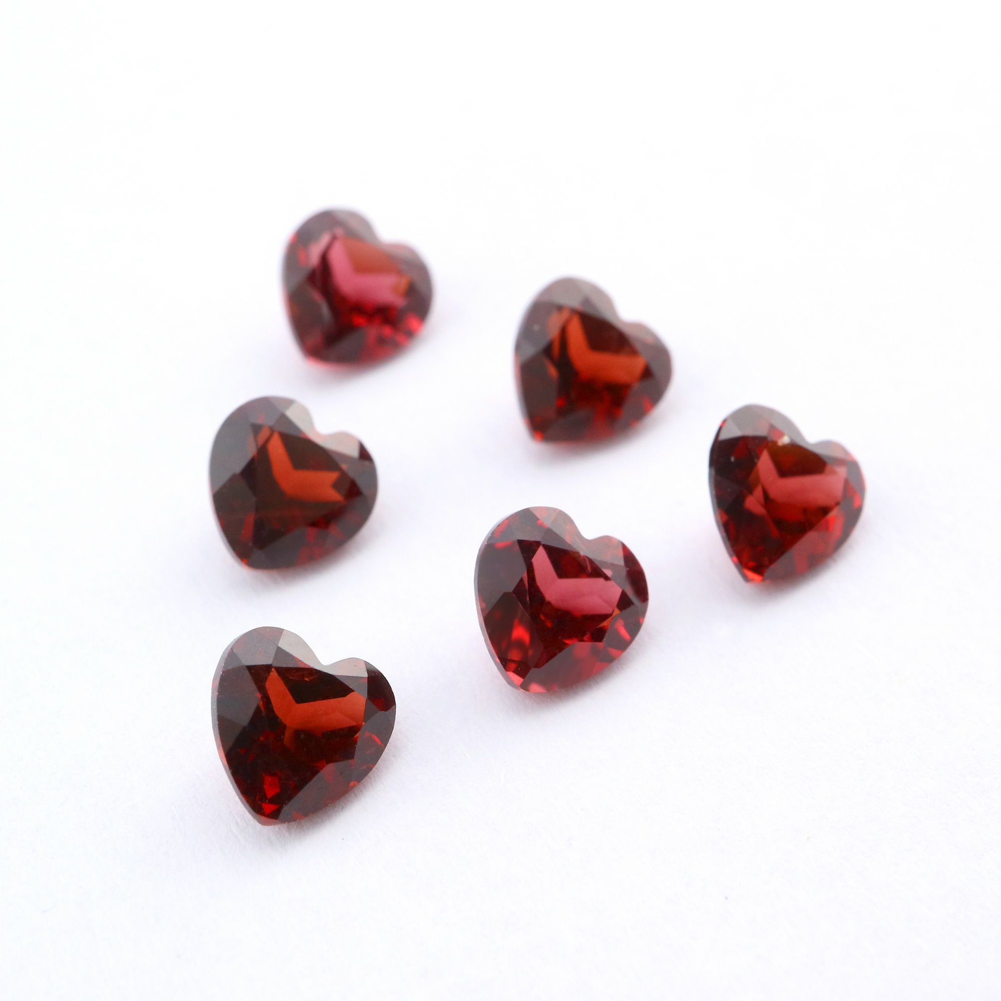 5Pcs Heart Red Garnet January Birthstone Faceted Cut Loose Gemstone Nature Semi Precious Stone DIY Jewelry Supplies 4130014 - Click Image to Close