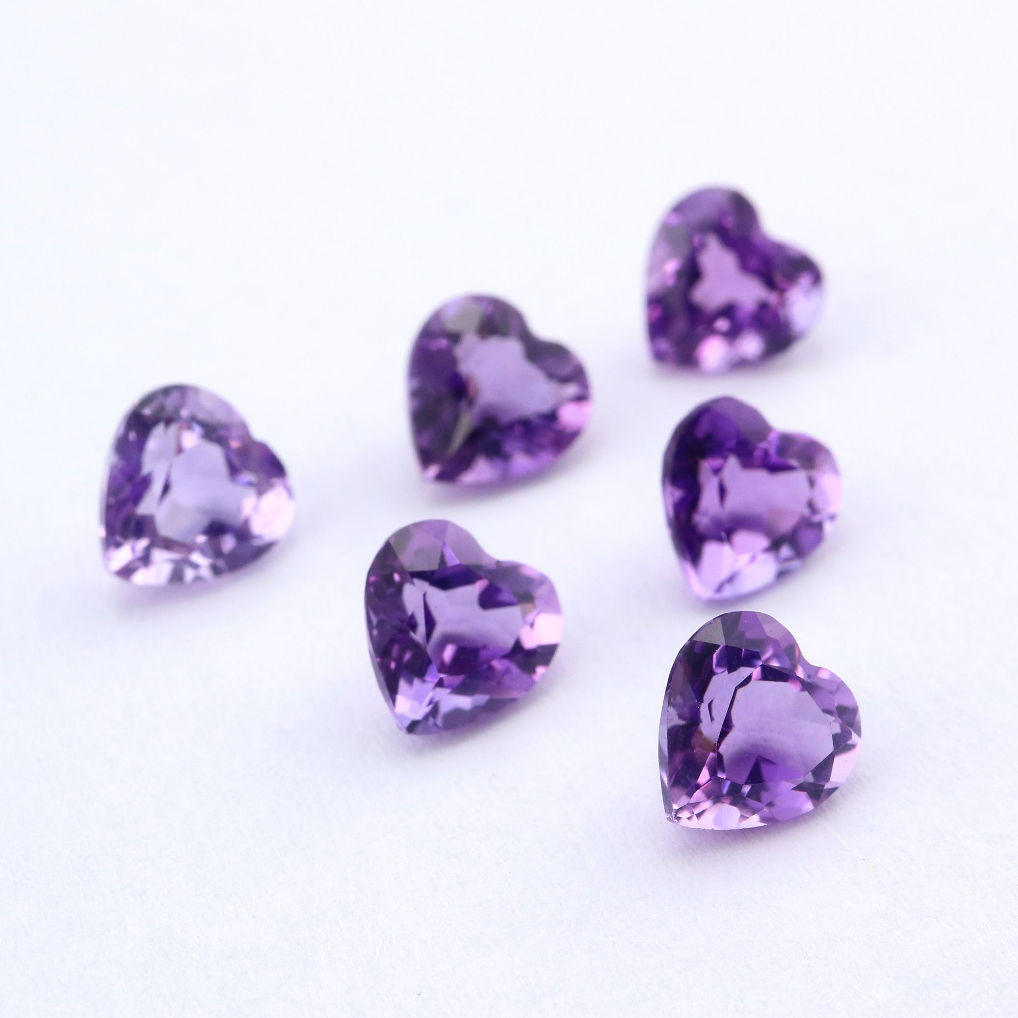 1Pcs Heart Purple Amethyst February Birthstone Faceted Cut Loose Gemstone Nature Semi Precious Stone DIY Jewelry Supplies 4130015 - Click Image to Close