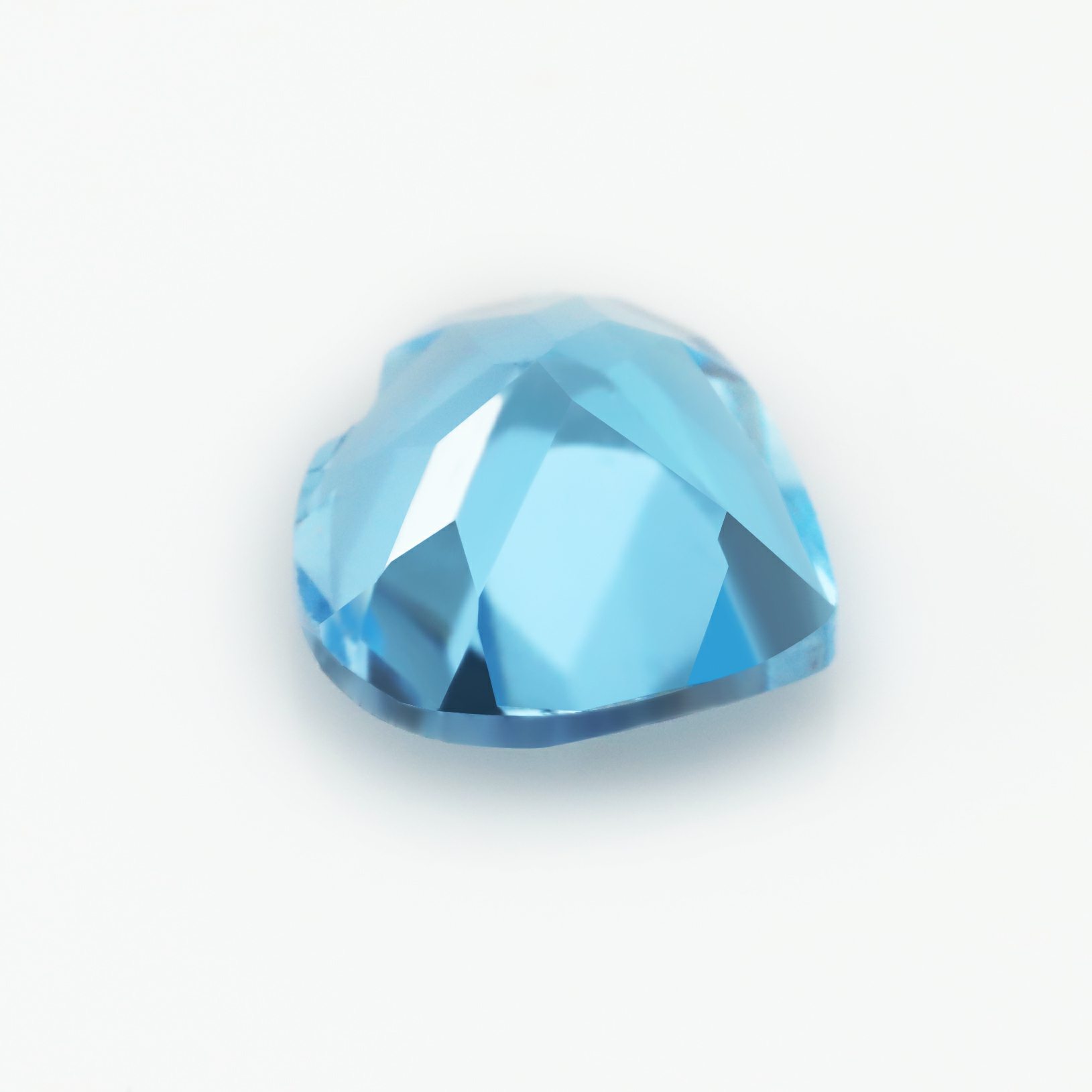 1Pcs Heart Faceted Swiss Blue Topaz November Birthstone Nature Point Back Gemstone DIY Supplies 4130021 - Click Image to Close