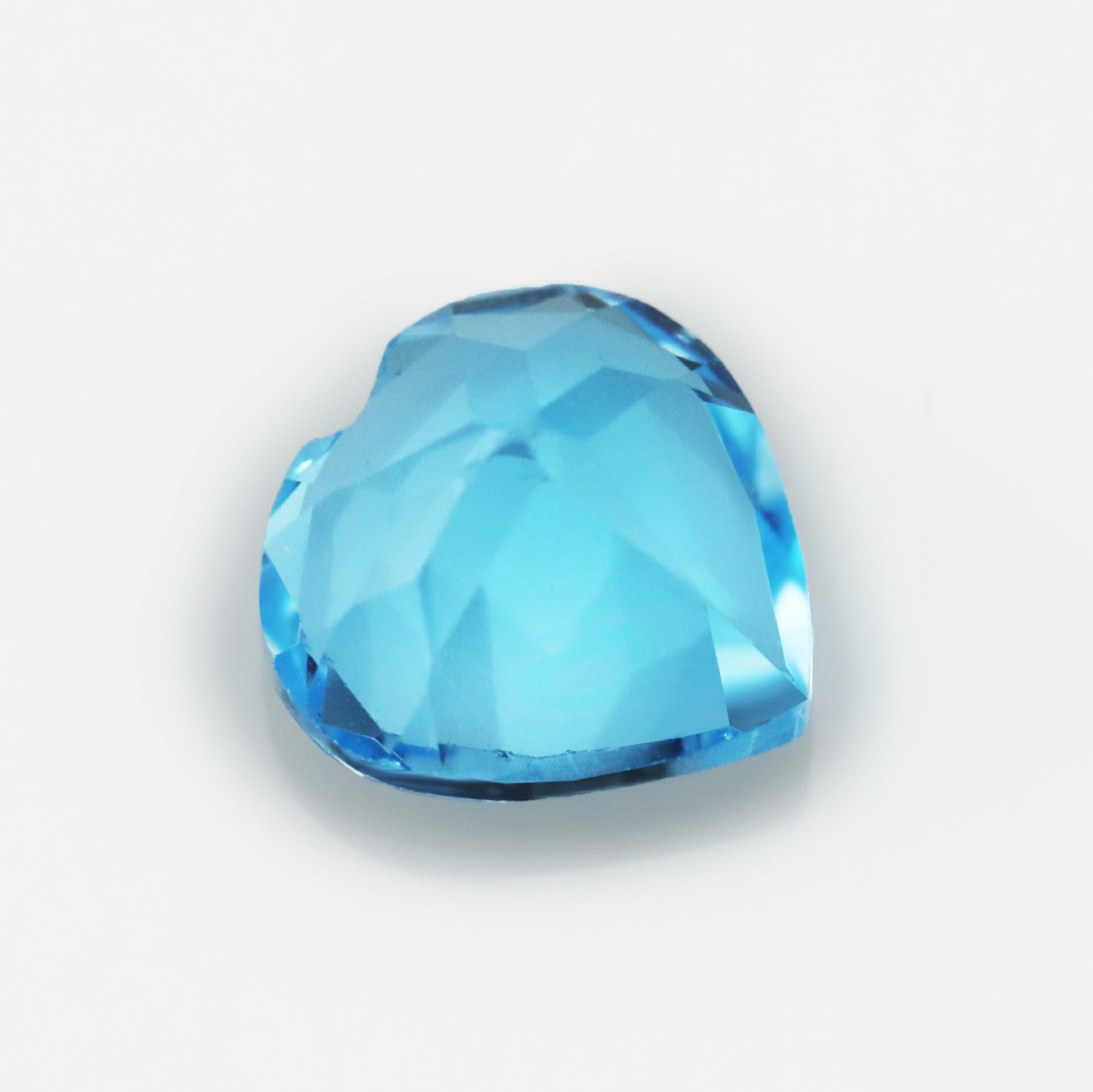 1Pcs Heart Faceted Swiss Blue Topaz November Birthstone Nature Point Back Gemstone DIY Supplies 4130021 - Click Image to Close