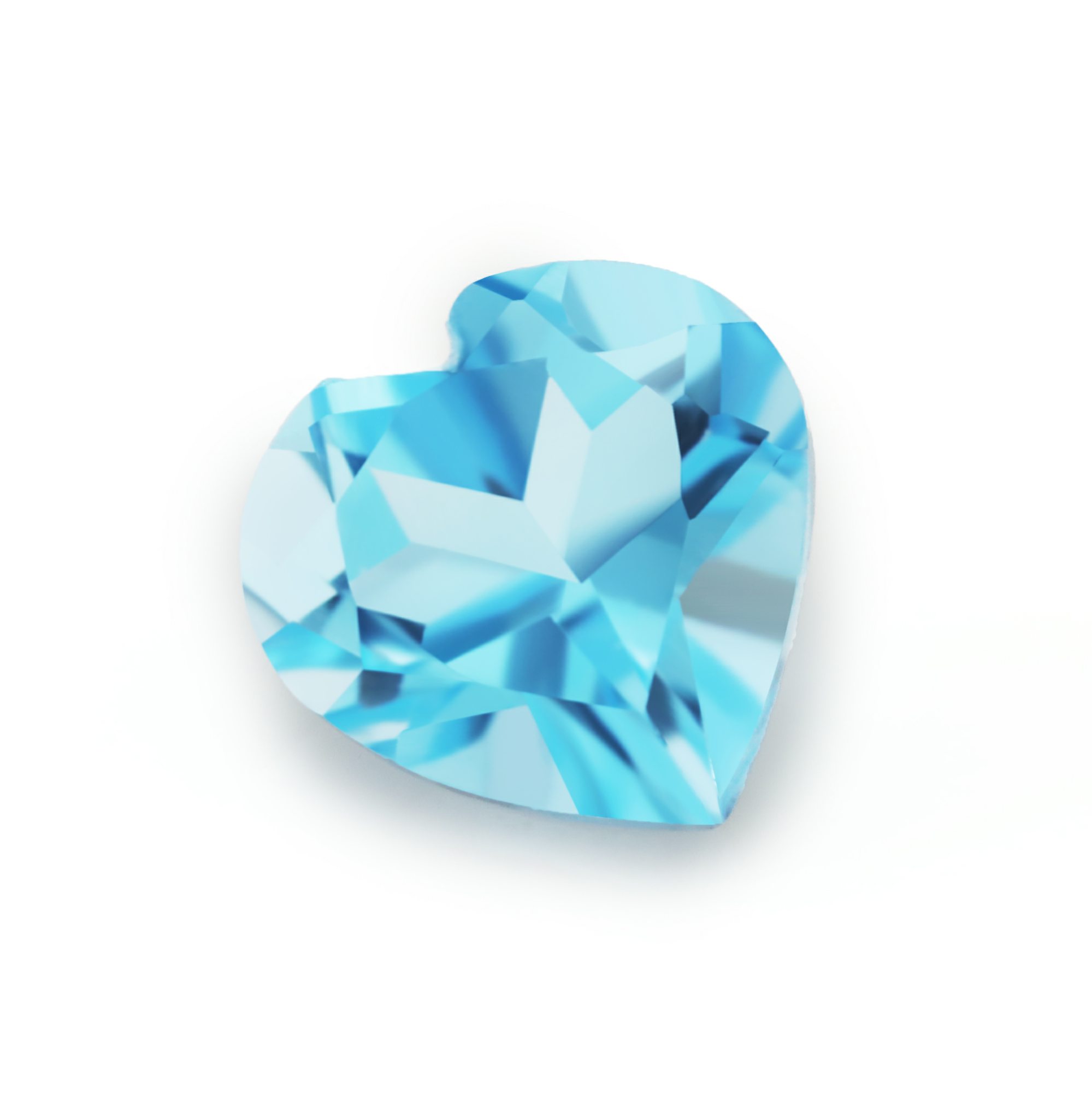 1Pcs Heart Faceted Swiss Blue Topaz November Birthstone Nature Point Back Gemstone DIY Supplies 4130021 - Click Image to Close