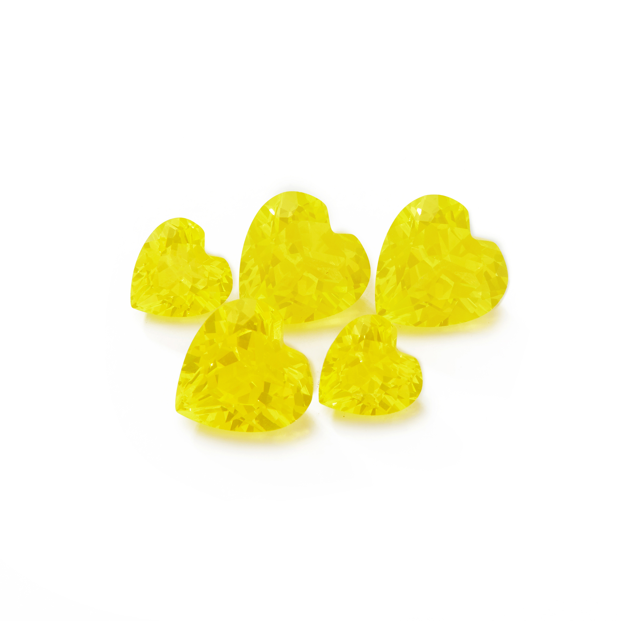 Heart Faceted Yellow Lumogarnet,Fluorescent Ce YAG,Yttrium Aluminum Garnet,Loose Gemstone,UV Blacklight Dayglow 4130023 - Click Image to Close