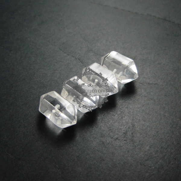 3pcs 23*13mm transparent natura crystal quartz half hole drilled pendant charm DIY jewelry findings supplies 4140009 - Click Image to Close