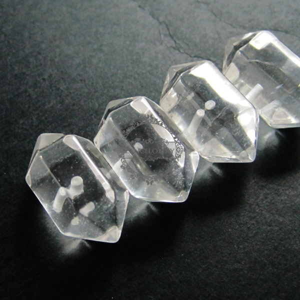 3pcs 23*13mm transparent natura crystal quartz half hole drilled pendant charm DIY jewelry findings supplies 4140009 - Click Image to Close