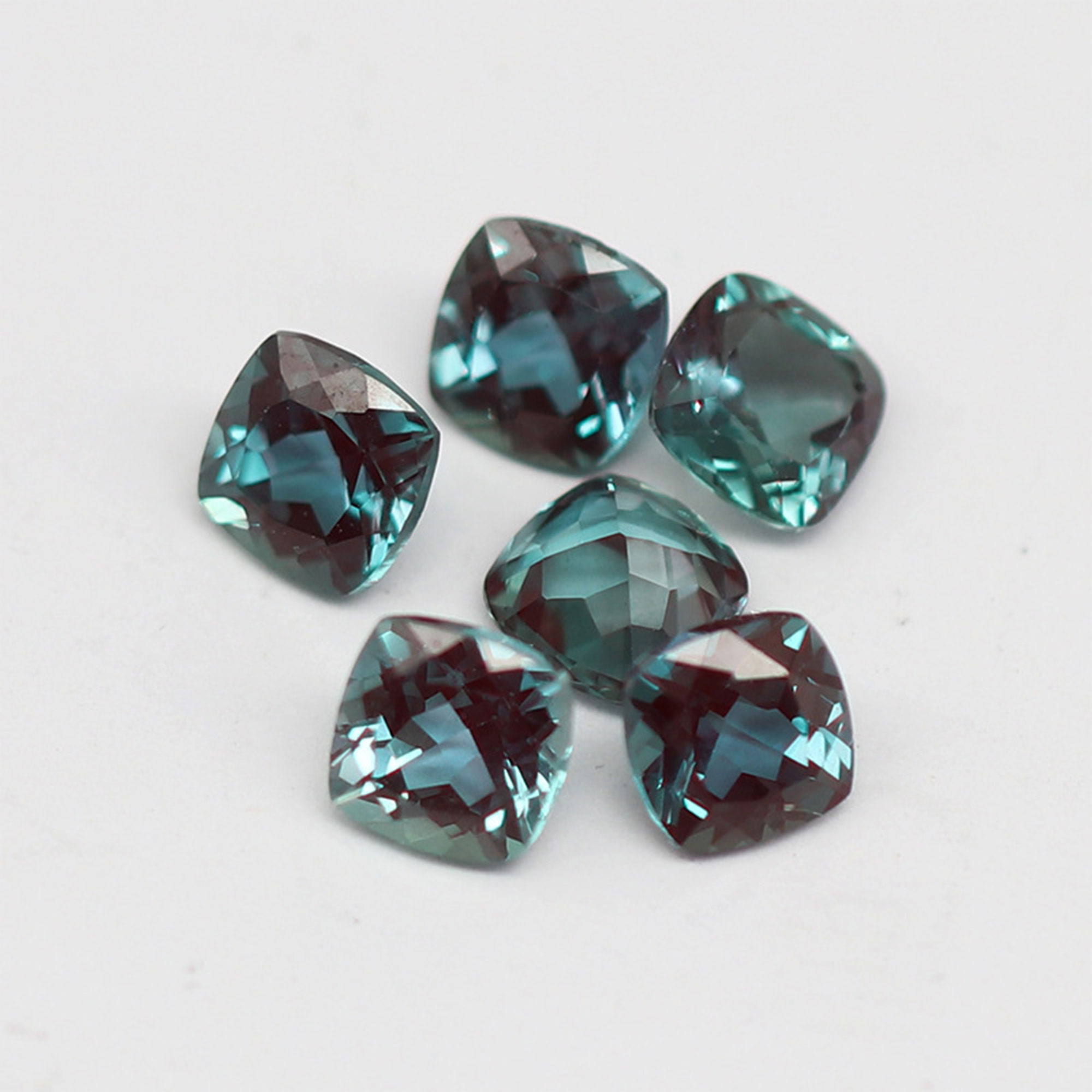 Lab Grown Alexandrite Faceted Gemstone,Cushion Square Color Change Stone,June Birthstone,DIY Loose Gemstone Supplies 4140028 - Click Image to Close