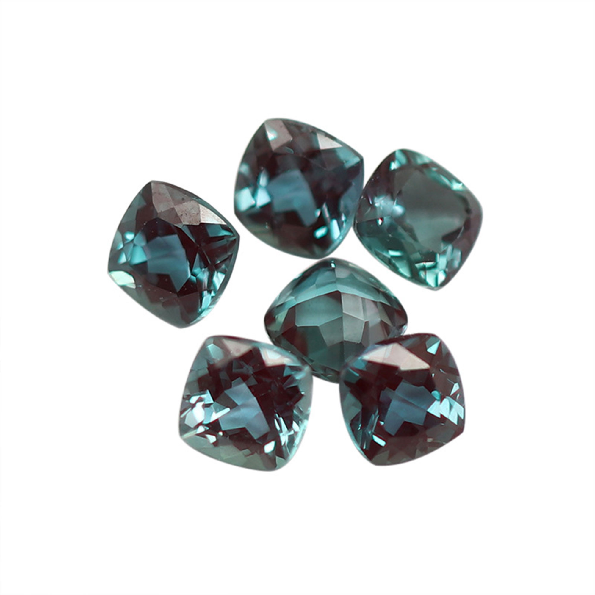 Lab Grown Alexandrite Faceted Gemstone,Cushion Square Color Change Stone,June Birthstone,DIY Loose Gemstone Supplies 4140028 - Click Image to Close