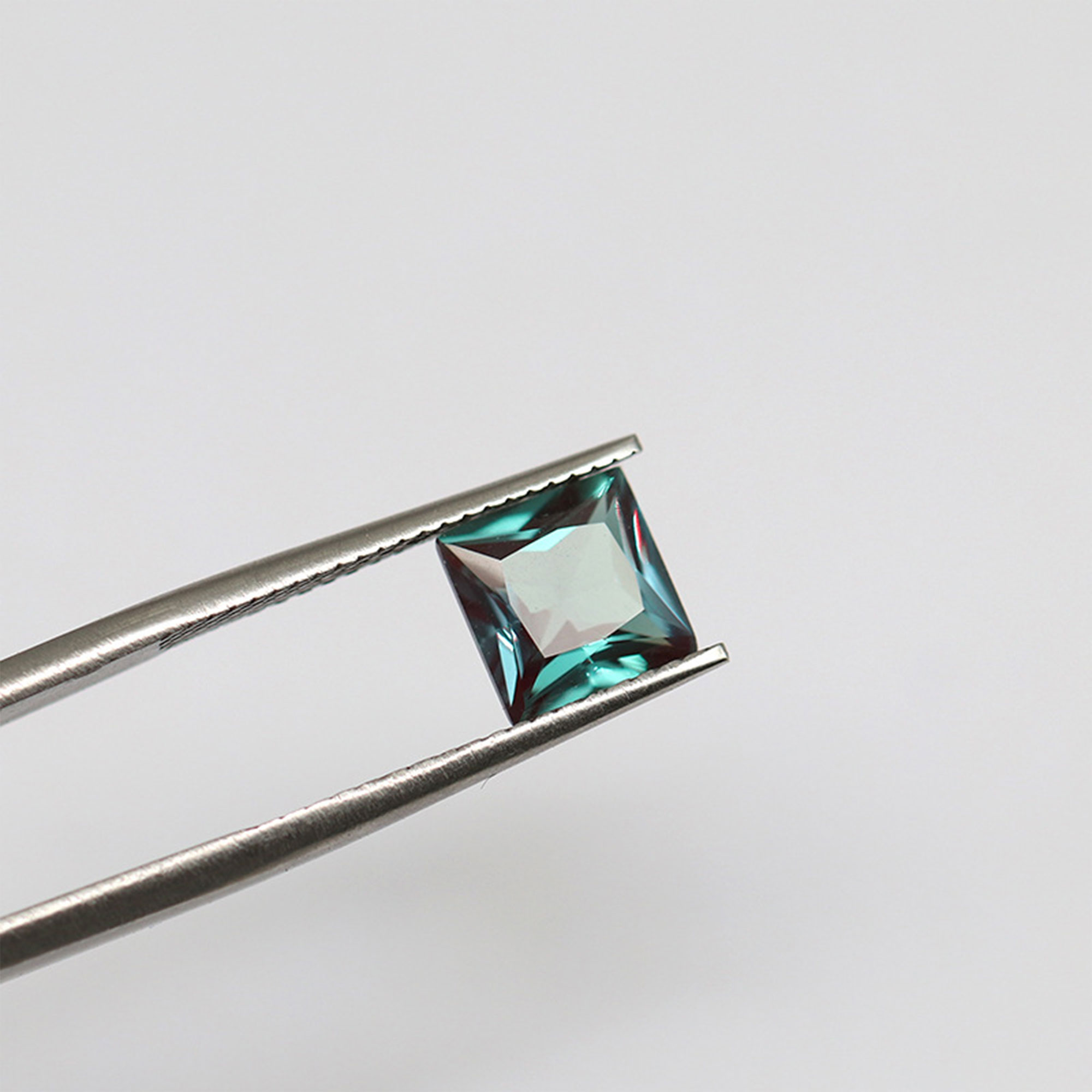 Lab Grown Alexandrite Faceted Gemstone,Princess Cut Square Color Change Stone,June Birthstone,DIY Loose Gemstone Supplies 4140029 - Click Image to Close