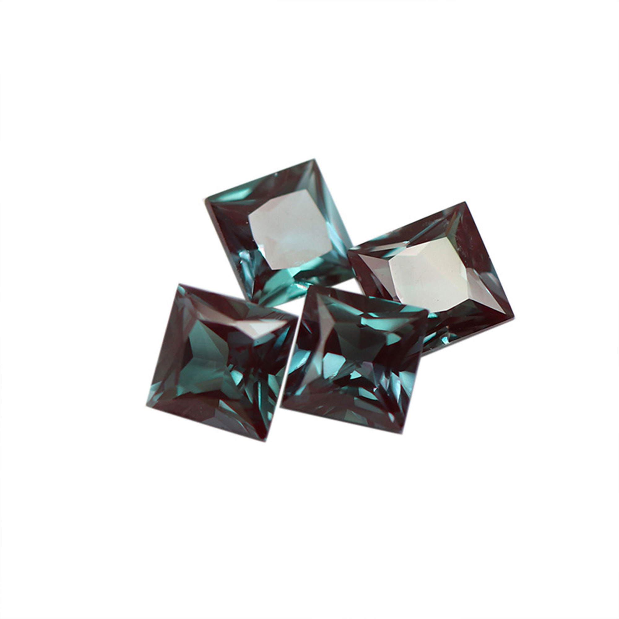 Lab Grown Alexandrite Faceted Gemstone,Princess Cut Square Color Change Stone,June Birthstone,DIY Loose Gemstone Supplies 4140029 - Click Image to Close