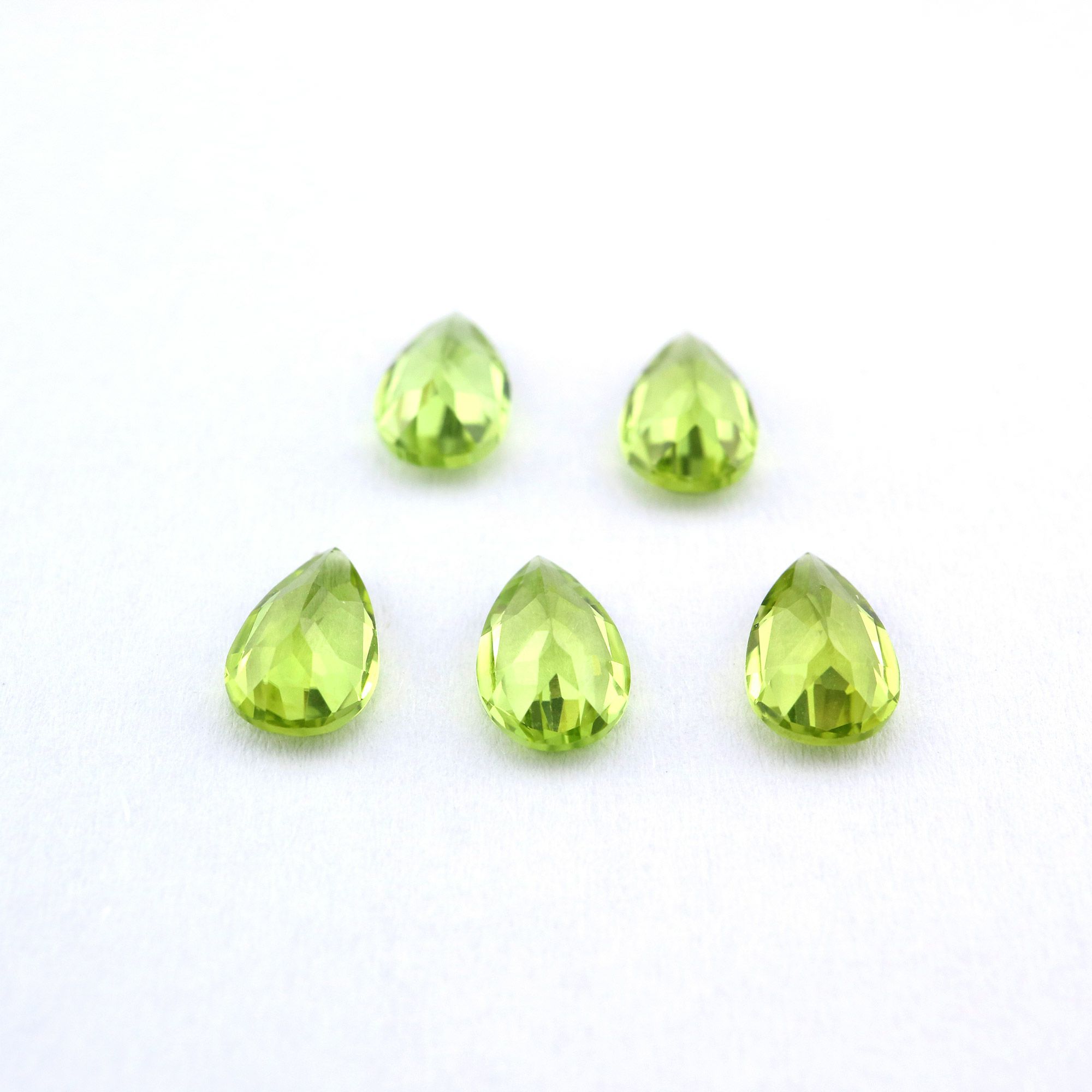 1Pcs Pear Green Peridot August Birthstone Faceted Cut Loose Gemstone Natural Semi Precious Stone DIY Jewelry Supplies 4150006