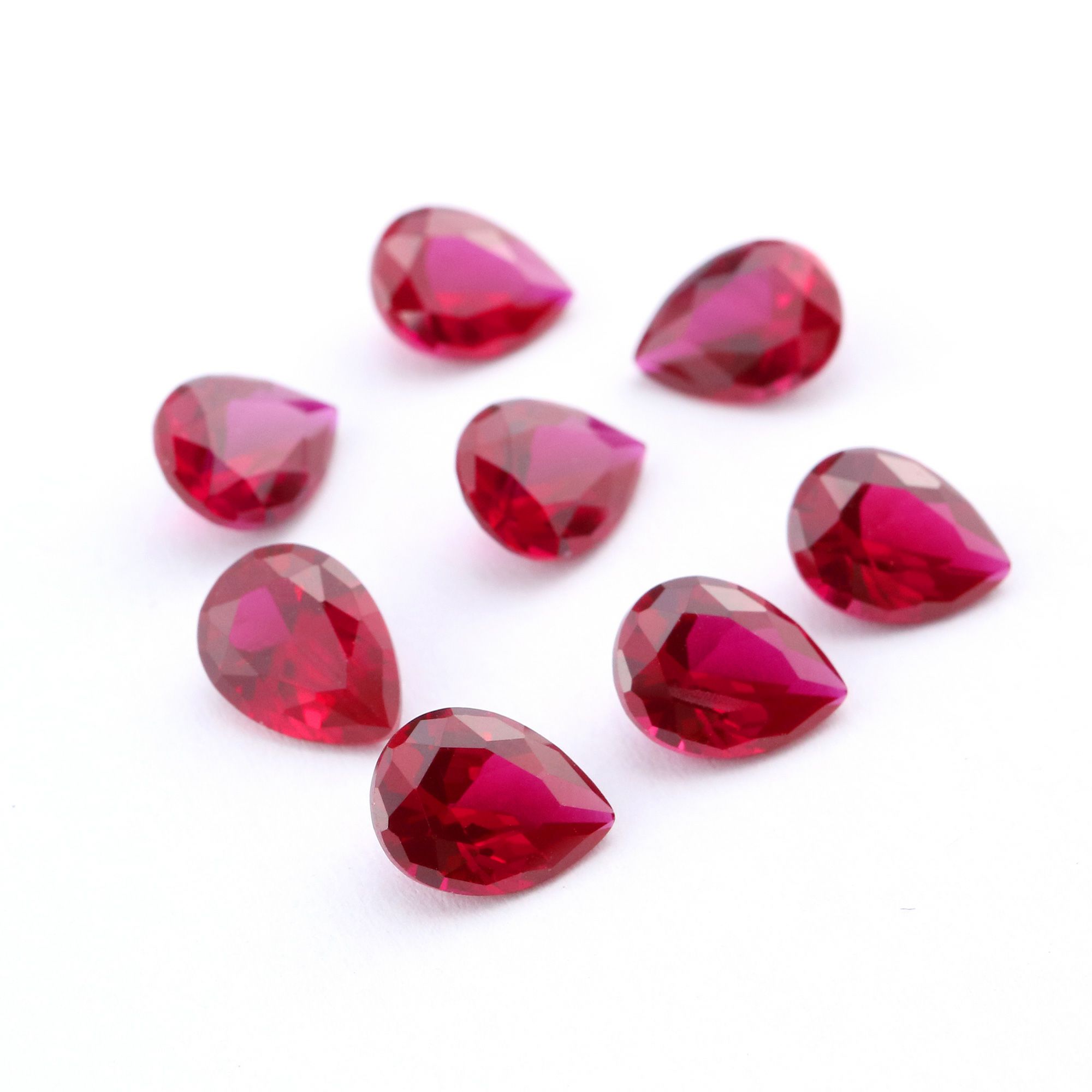 1Pcs Lab Created Pear Ruby July Birthstone Red Faceted Loose Gemstone DIY Jewelry Supplies 4150008 - Click Image to Close