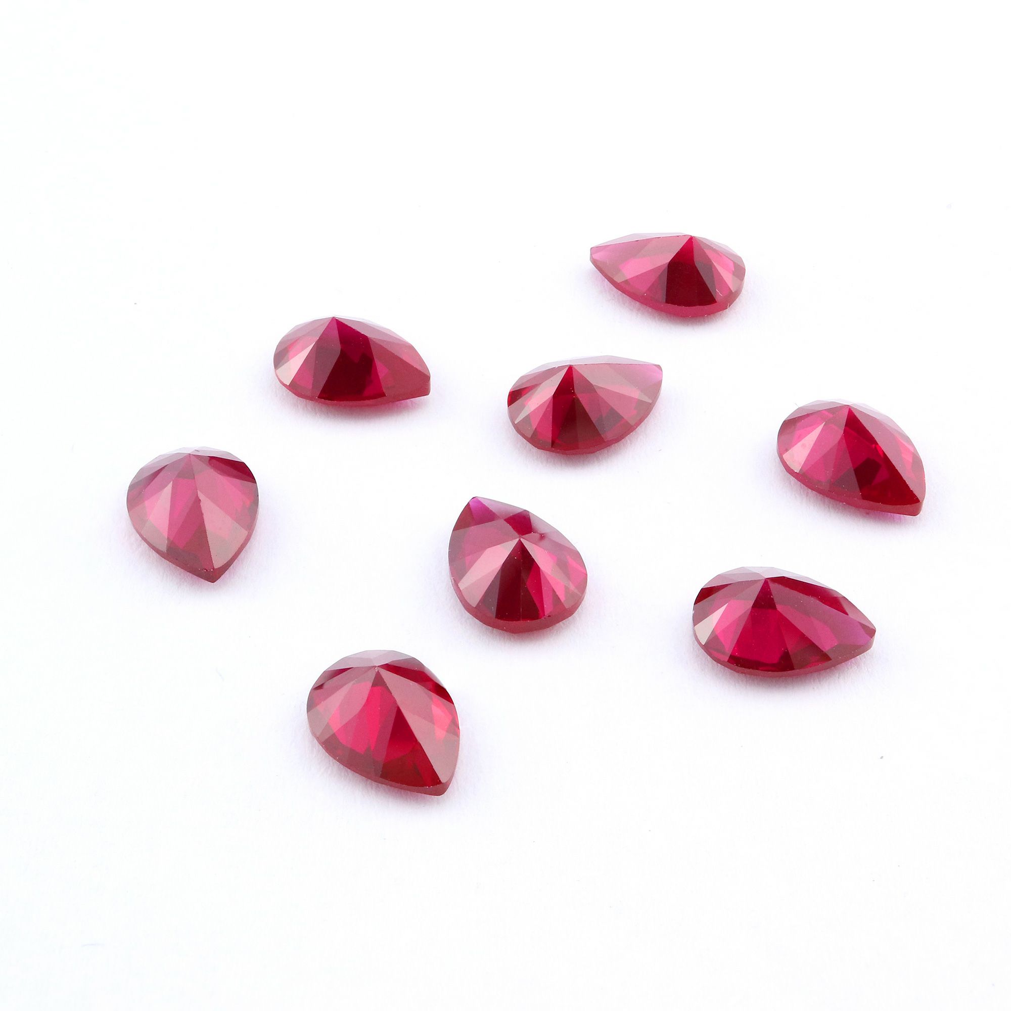 5Pcs Lab Created Pear Ruby July Birthstone Red Faceted Loose Gemstone DIY Jewelry Supplies 4150008 - Click Image to Close