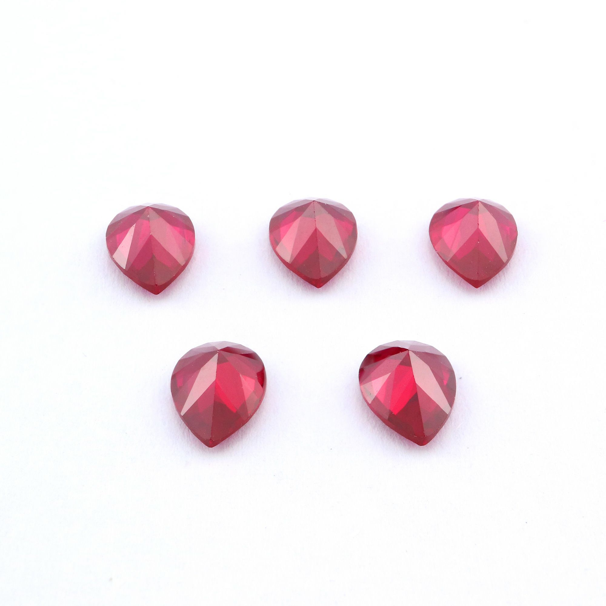 1Pcs Lab Created Pear Ruby July Birthstone Red Faceted Loose Gemstone DIY Jewelry Supplies 4150008 - Click Image to Close