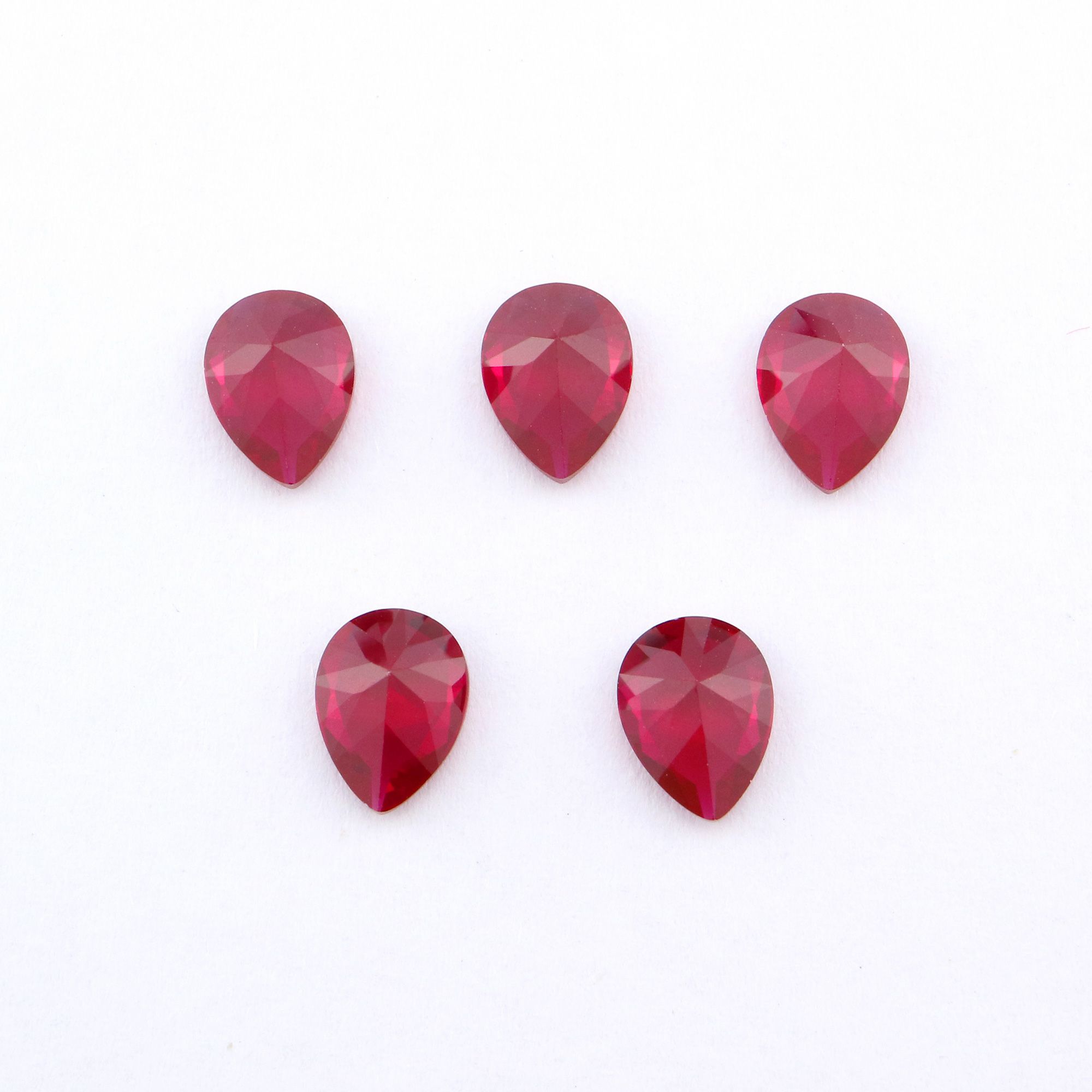 1Pcs Lab Created Pear Ruby July Birthstone Red Faceted Loose Gemstone DIY Jewelry Supplies 4150008 - Click Image to Close