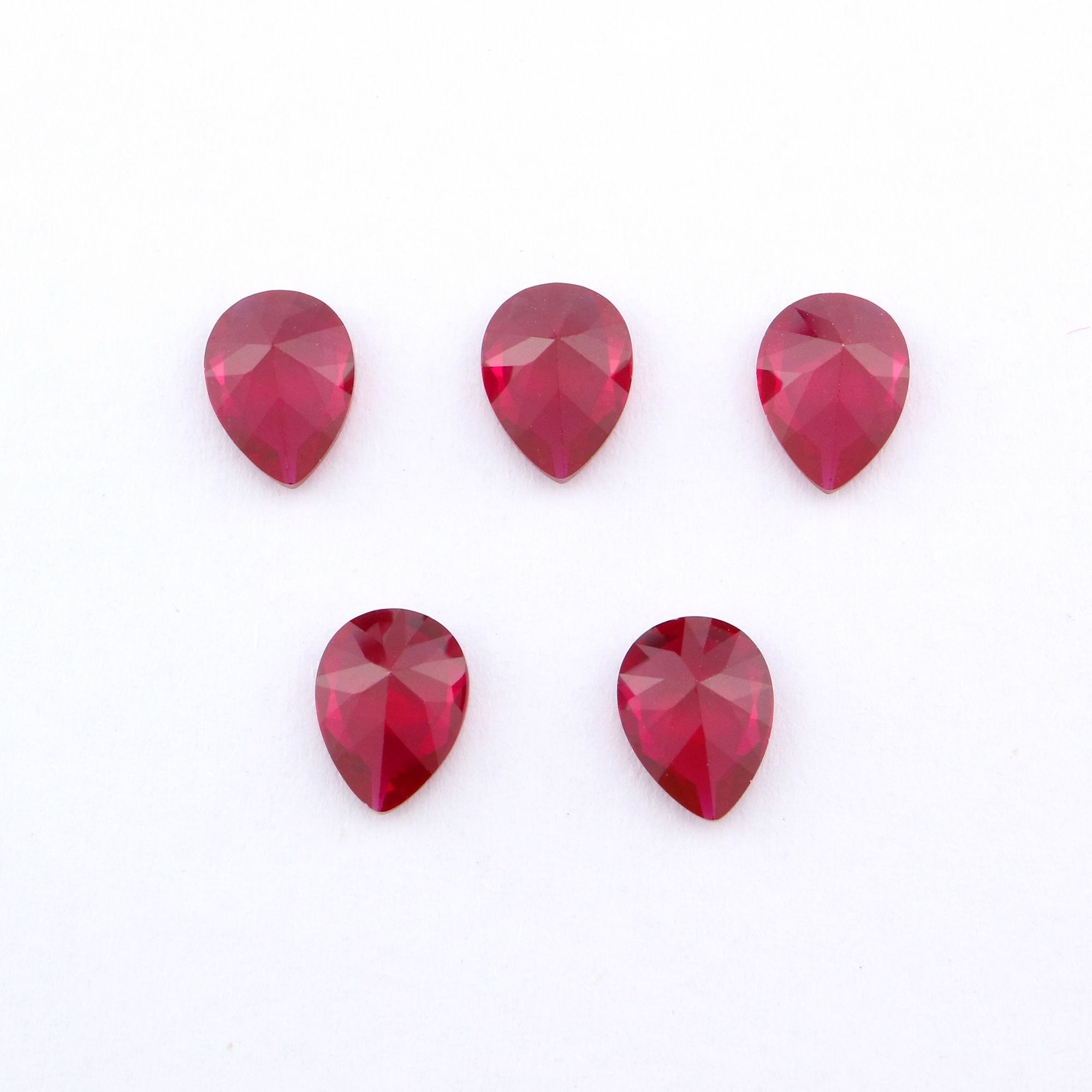 5Pcs Lab Created Pear Ruby July Birthstone Red Faceted Loose Gemstone DIY Jewelry Supplies 4150008 - Click Image to Close