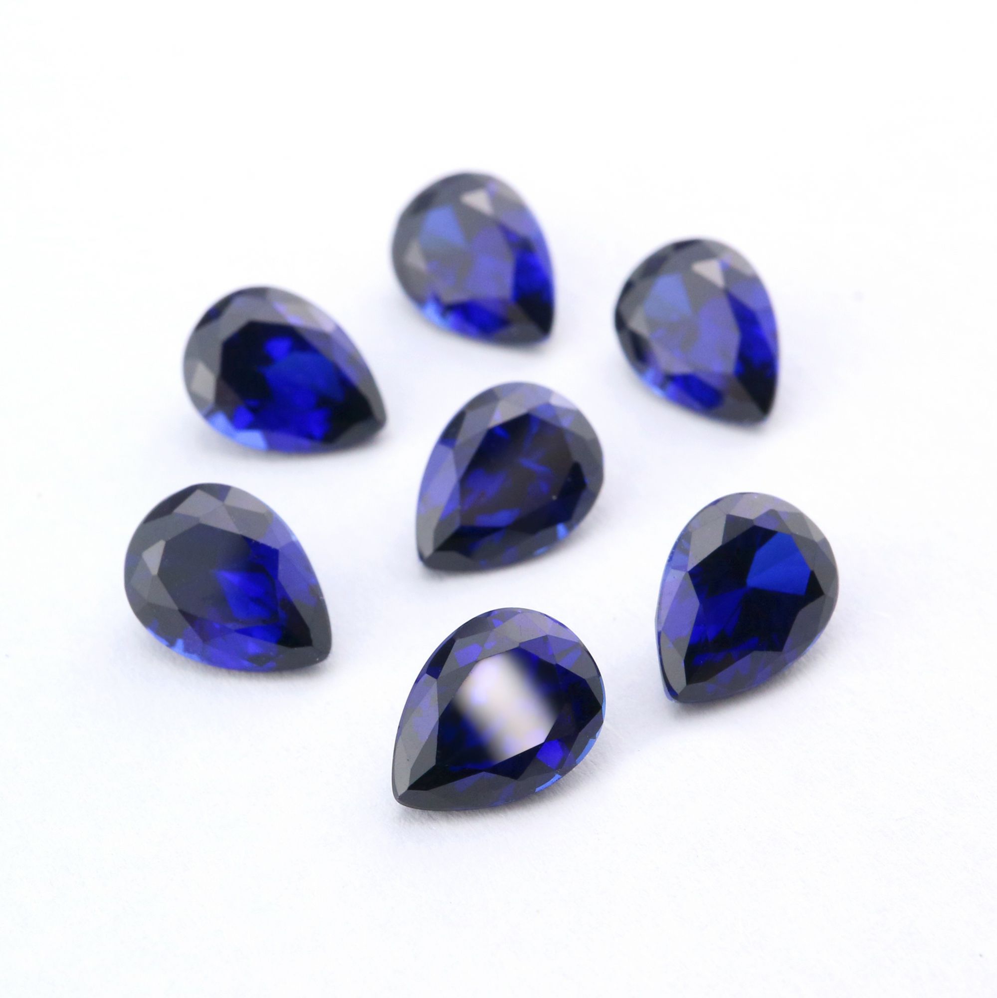 5Pcs Lab Created Pear Sapphire September Birthstone Blue Faceted Loose Gemstone DIY Jewelry Supplies 4150009 - Click Image to Close