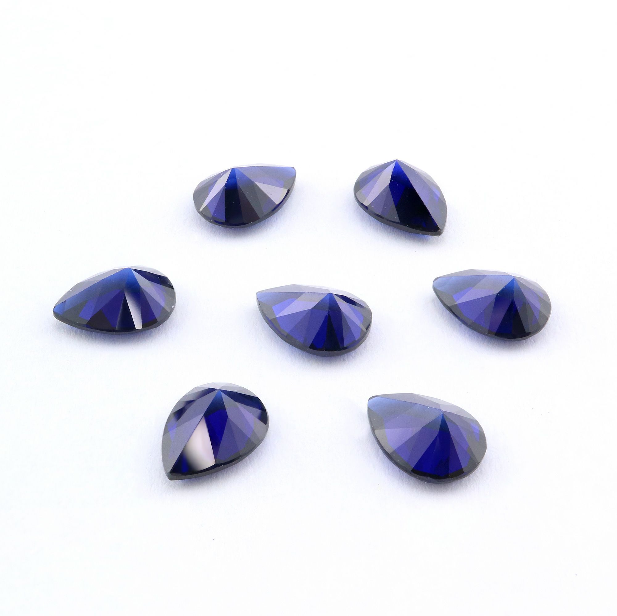 5Pcs Lab Created Pear Sapphire September Birthstone Blue Faceted Loose Gemstone DIY Jewelry Supplies 4150009 - Click Image to Close