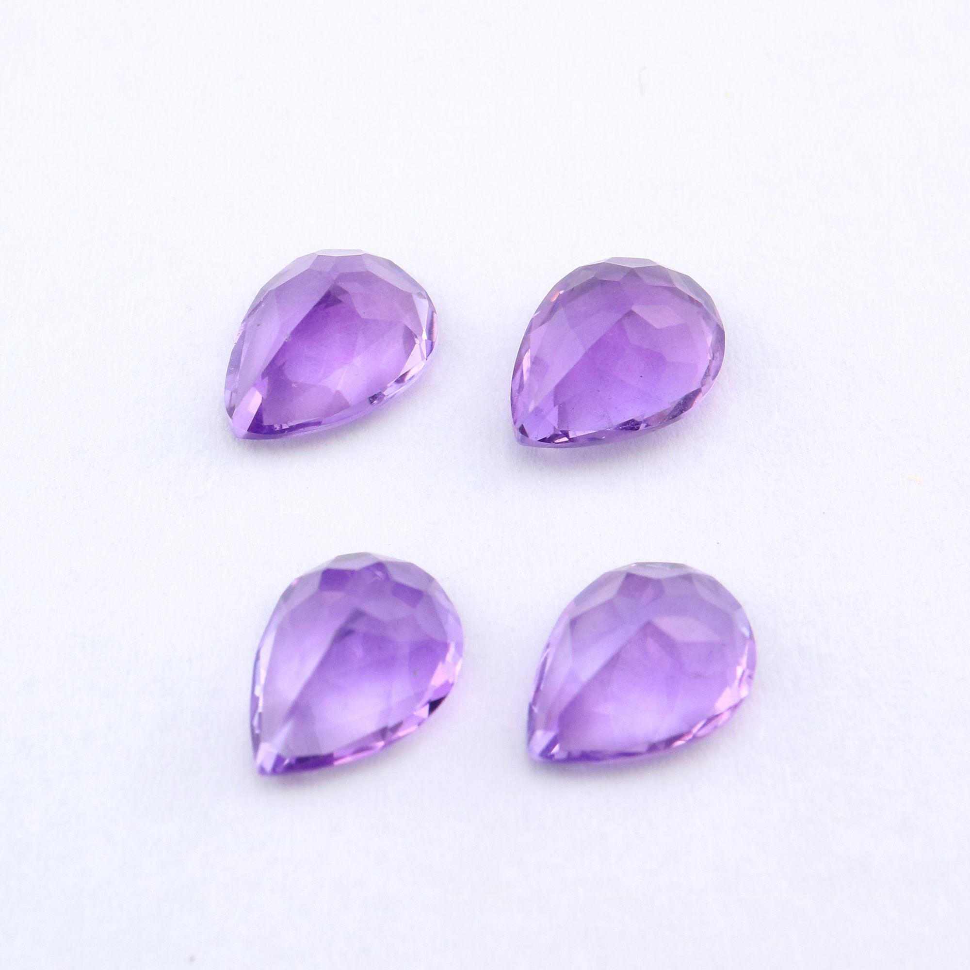 5Pcs Natural Purple Amethyst February Birthstone Pear Faceted Loose Gemstone Nature Semi Precious Stone DIY Jewelry Supplies 4150011 - Click Image to Close