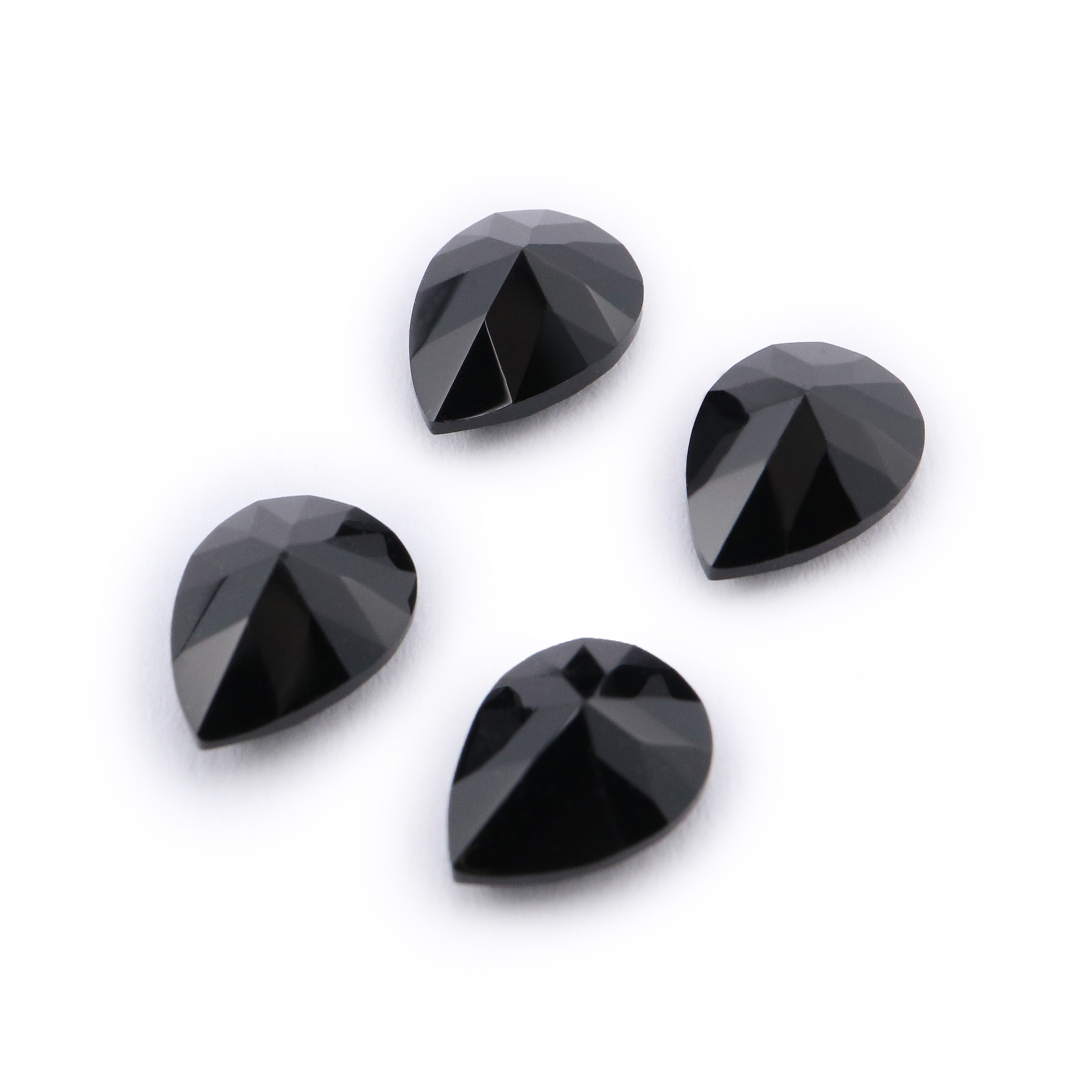 5Pcs Natural Pear Drop Black Onyx Faceted Cut Loose Gemstone Nature Semi Precious Stone DIY Jewelry Supplies 4150015 - Click Image to Close