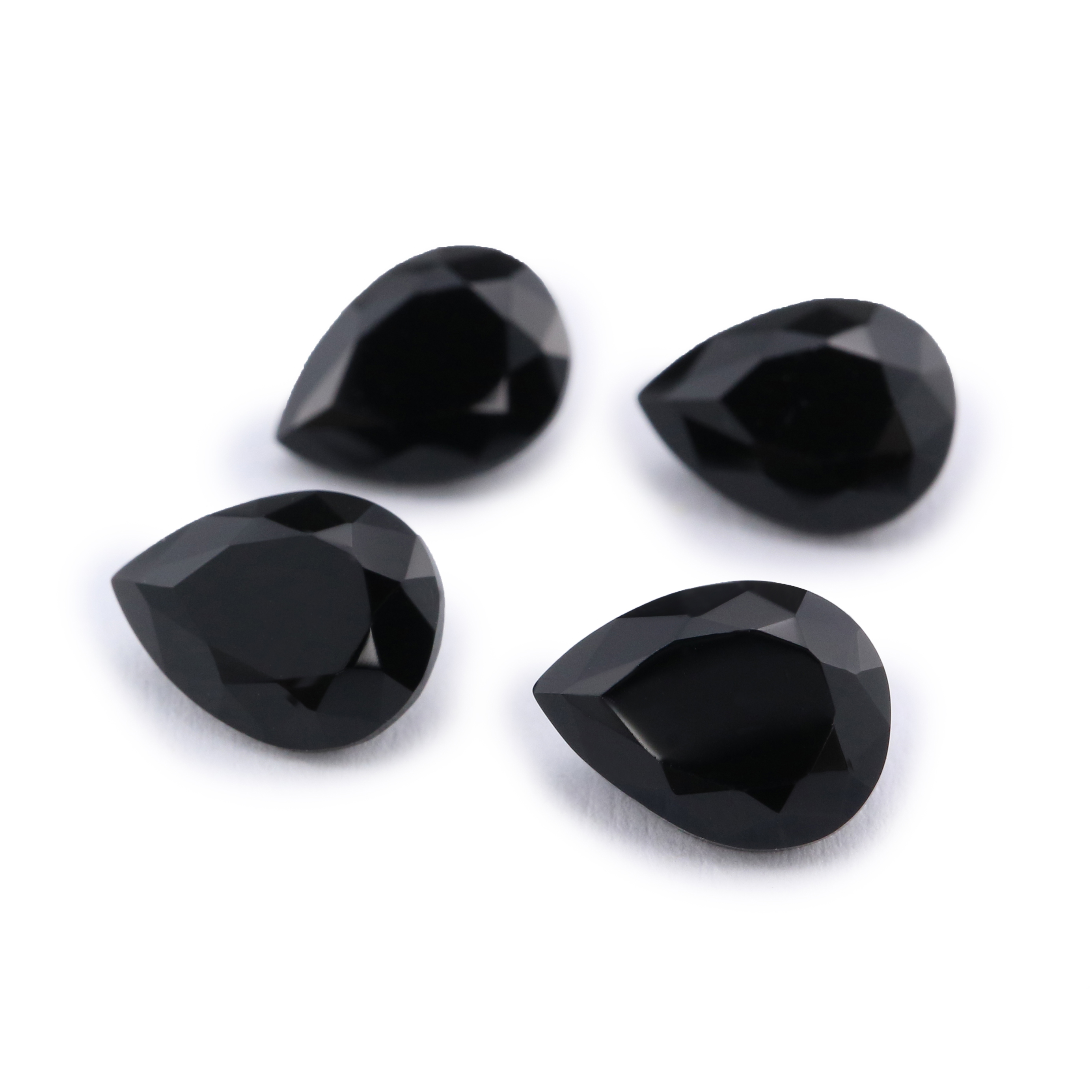 5Pcs Natural Pear Drop Black Onyx Faceted Cut Loose Gemstone Nature Semi Precious Stone DIY Jewelry Supplies 4150015 - Click Image to Close