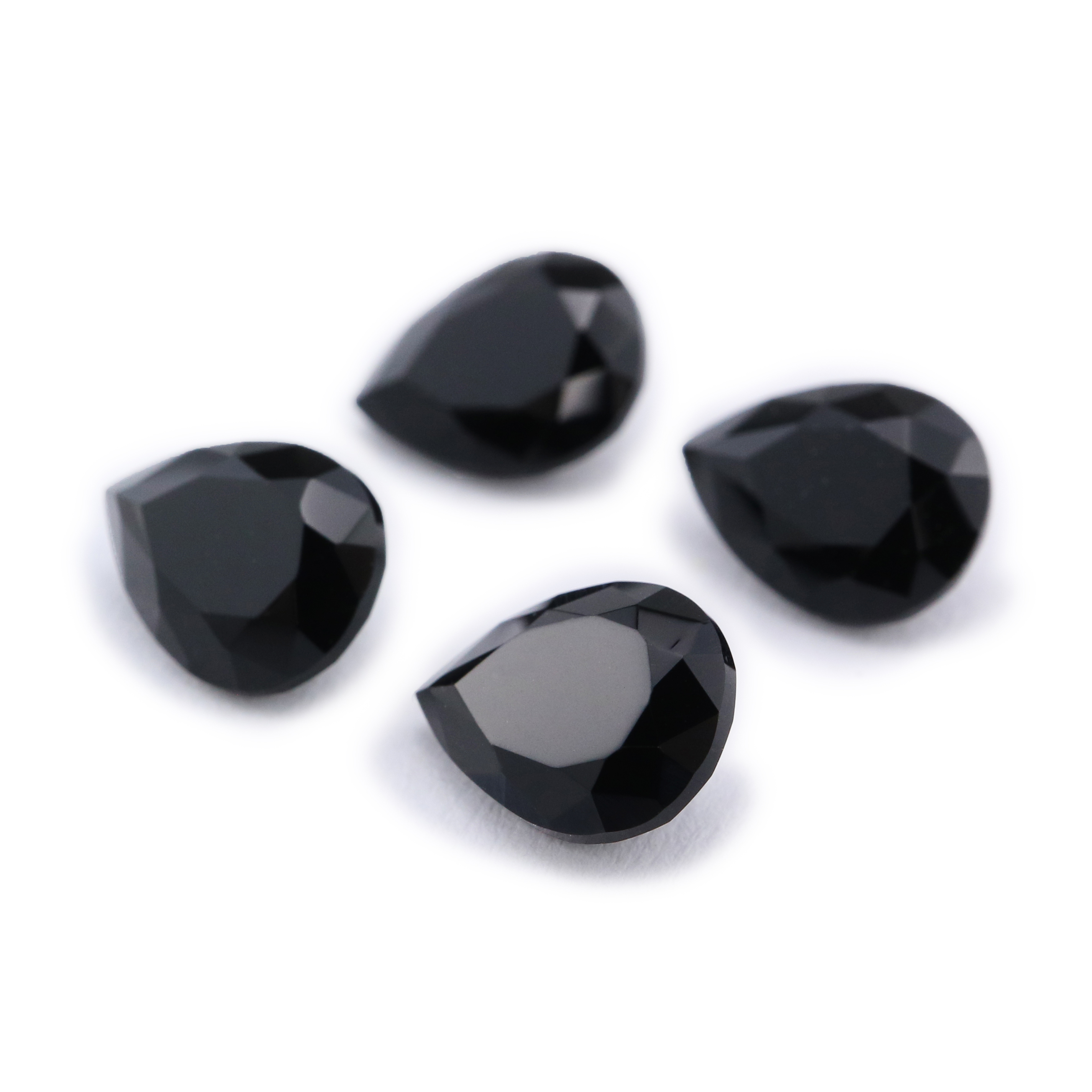 5Pcs Natural Pear Drop Black Onyx Faceted Cut Loose Gemstone Nature Semi Precious Stone DIY Jewelry Supplies 4150015 - Click Image to Close