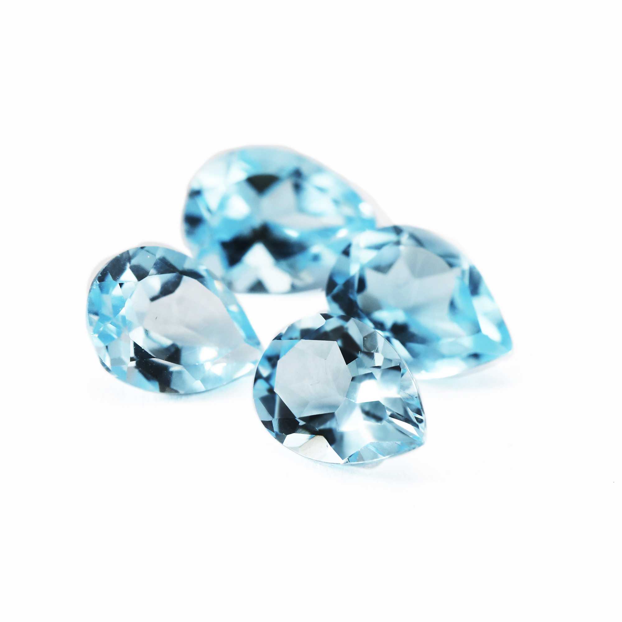 Natural Pear Faceted Sky Blue Topaz Gemstone November Birthstone DIY Loose Semi Precious Gemstone DIY Jewelry Supplies 4150019 - Click Image to Close