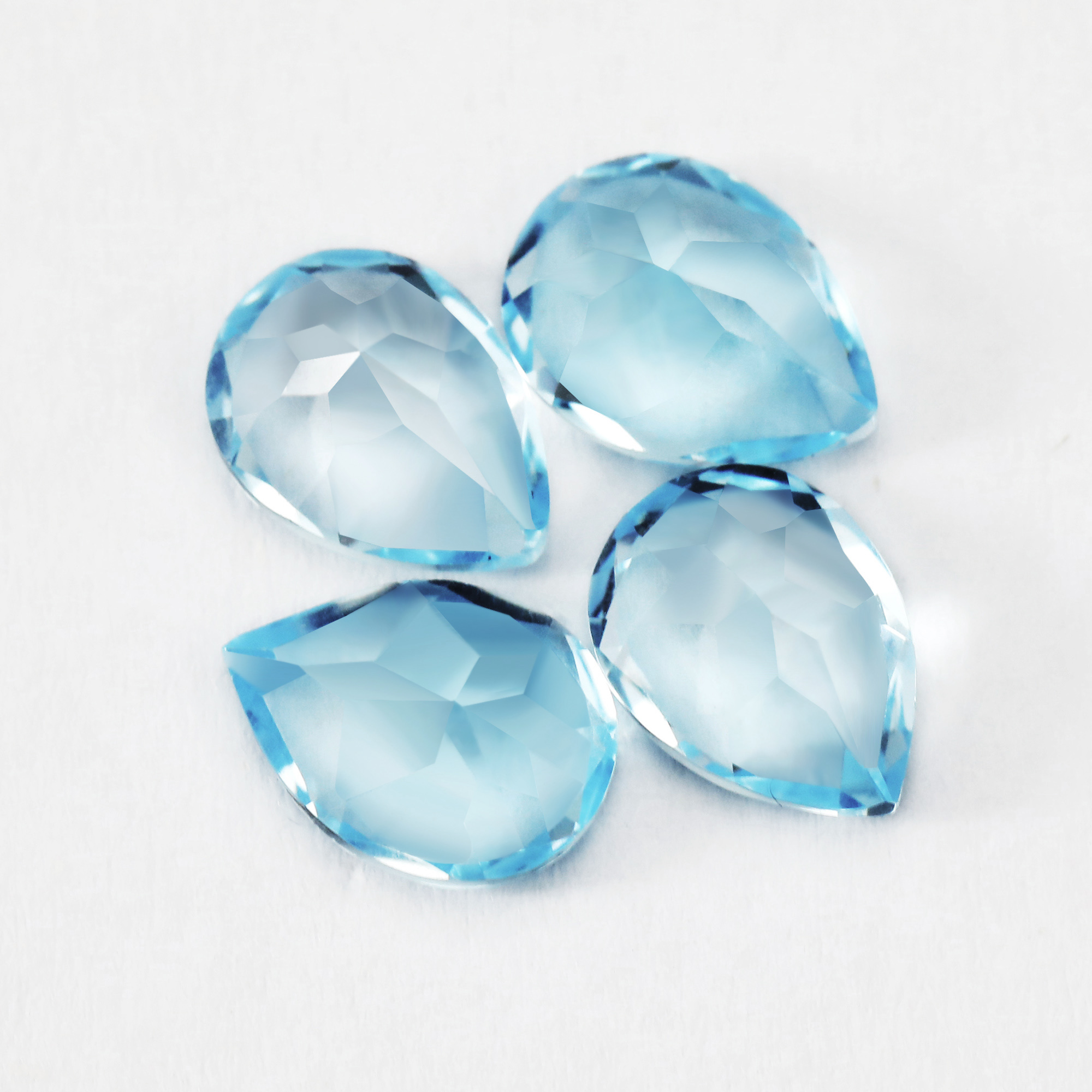 Natural Pear Faceted Sky Blue Topaz Gemstone November Birthstone DIY Loose Semi Precious Gemstone DIY Jewelry Supplies 4150019 - Click Image to Close