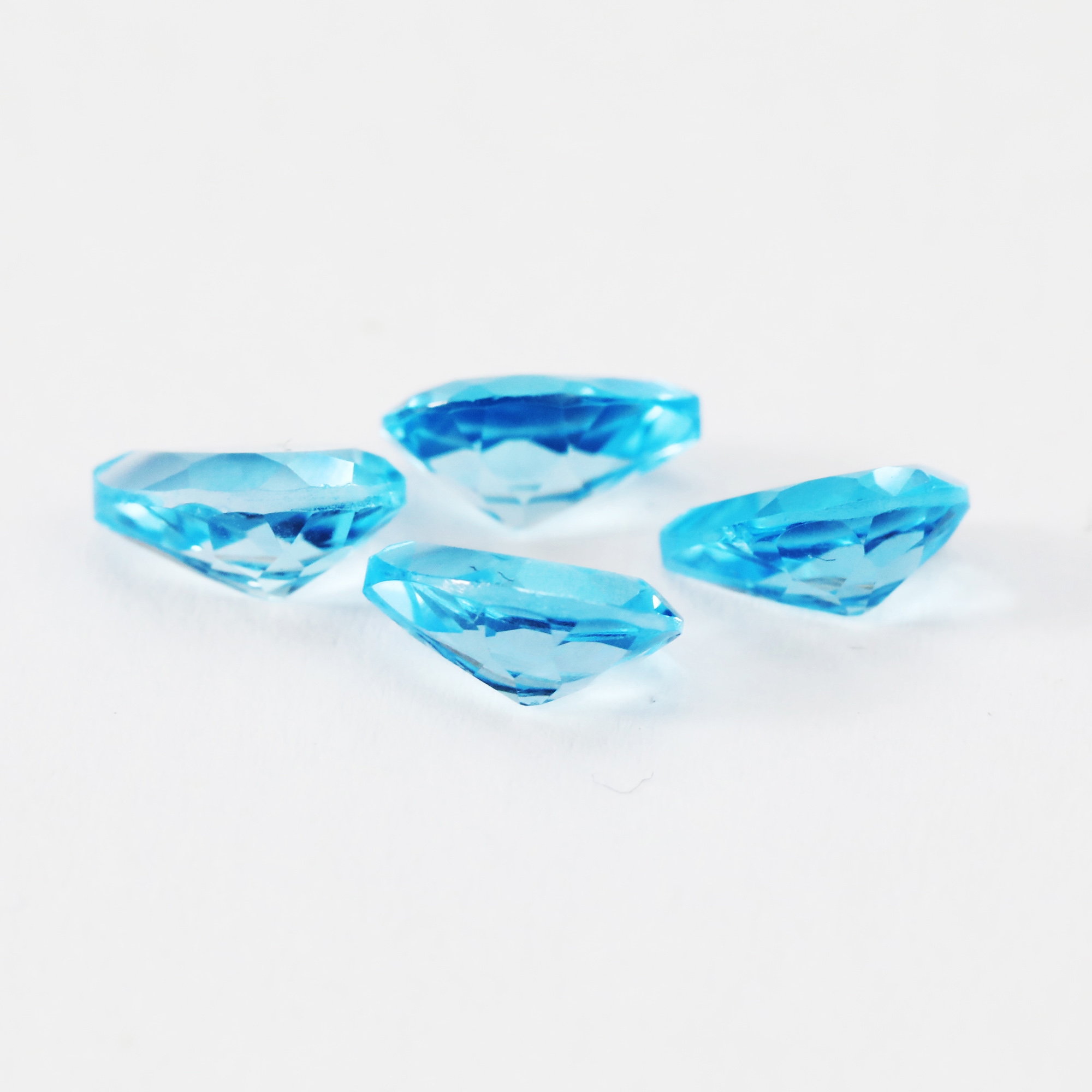 Natural Pear Faceted Swiss Blue Topaz Gemstone November Birthstone DIY Loose Semi Precious Gemstone DIY Jewelry Supplies 4150020 - Click Image to Close