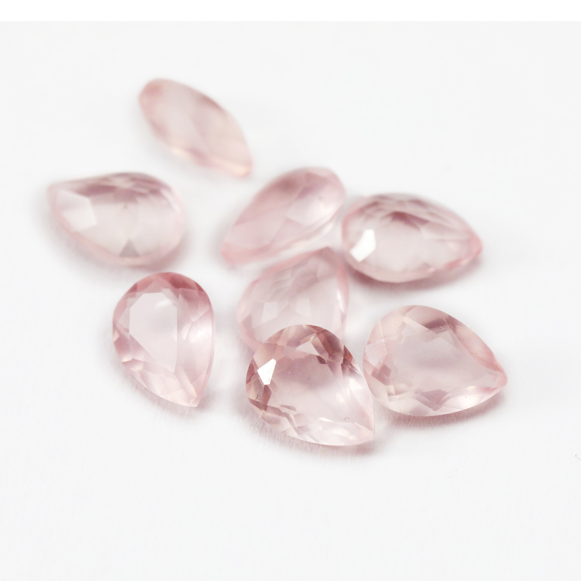 6x8MM Pear Faceted Natural Rose Quartz Pink Loose Gemstone Semi Precious Raw Stone for DIY Jewelry 4150021 - Click Image to Close