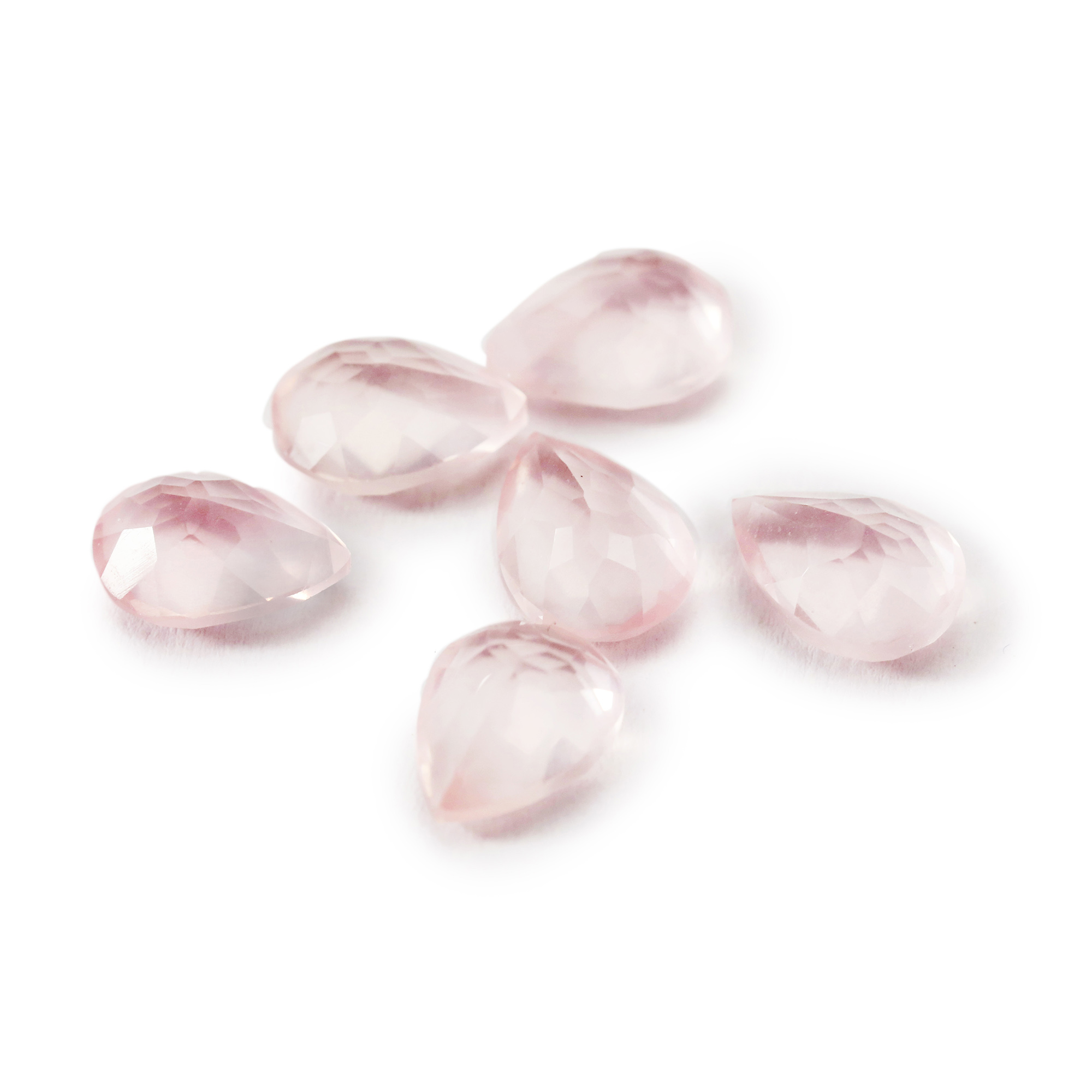 6x8MM Pear Faceted Natural Rose Quartz Pink Loose Gemstone Semi Precious Raw Stone for DIY Jewelry 4150021 - Click Image to Close