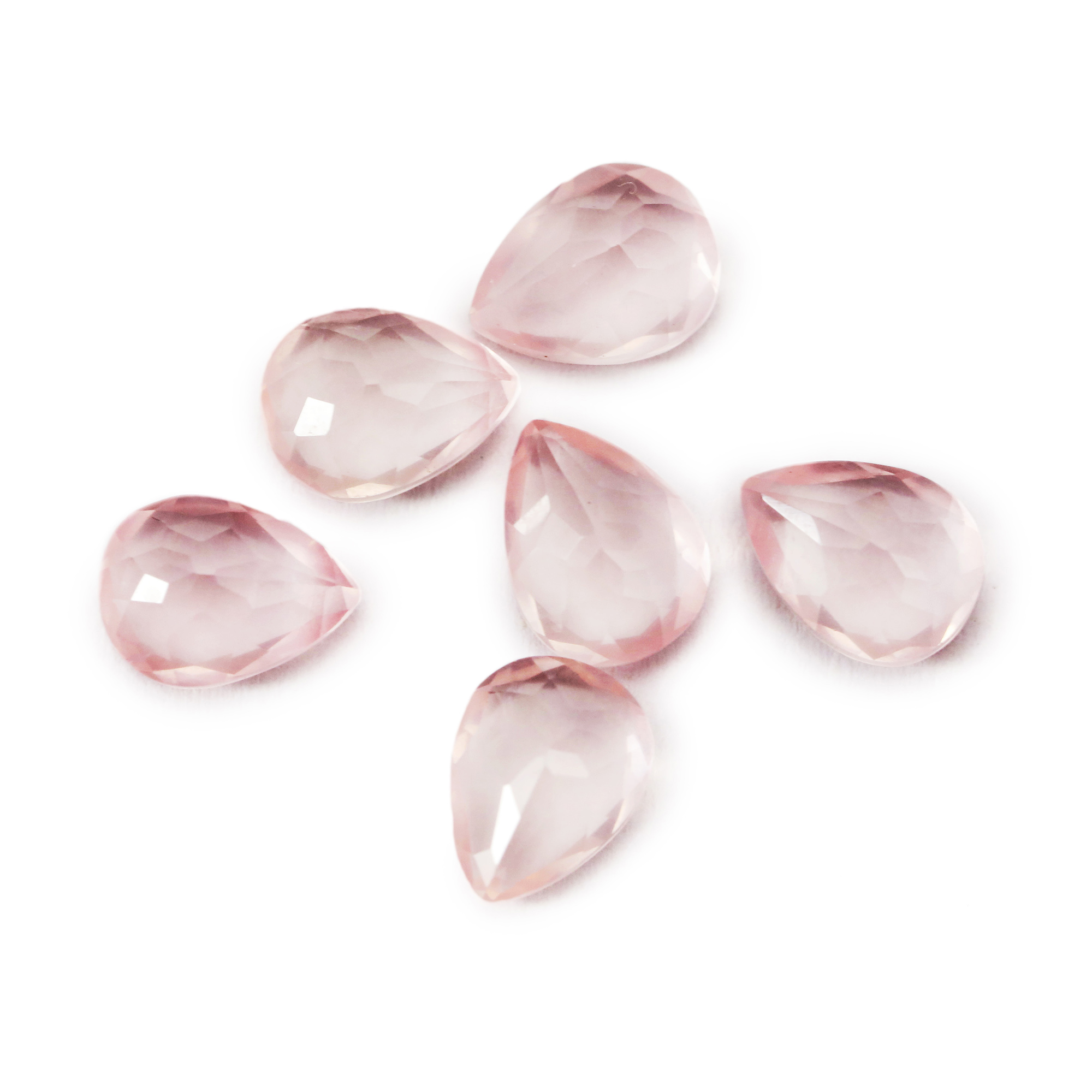 6x8MM Pear Faceted Natural Rose Quartz Pink Loose Gemstone Semi Precious Raw Stone for DIY Jewelry 4150021 - Click Image to Close