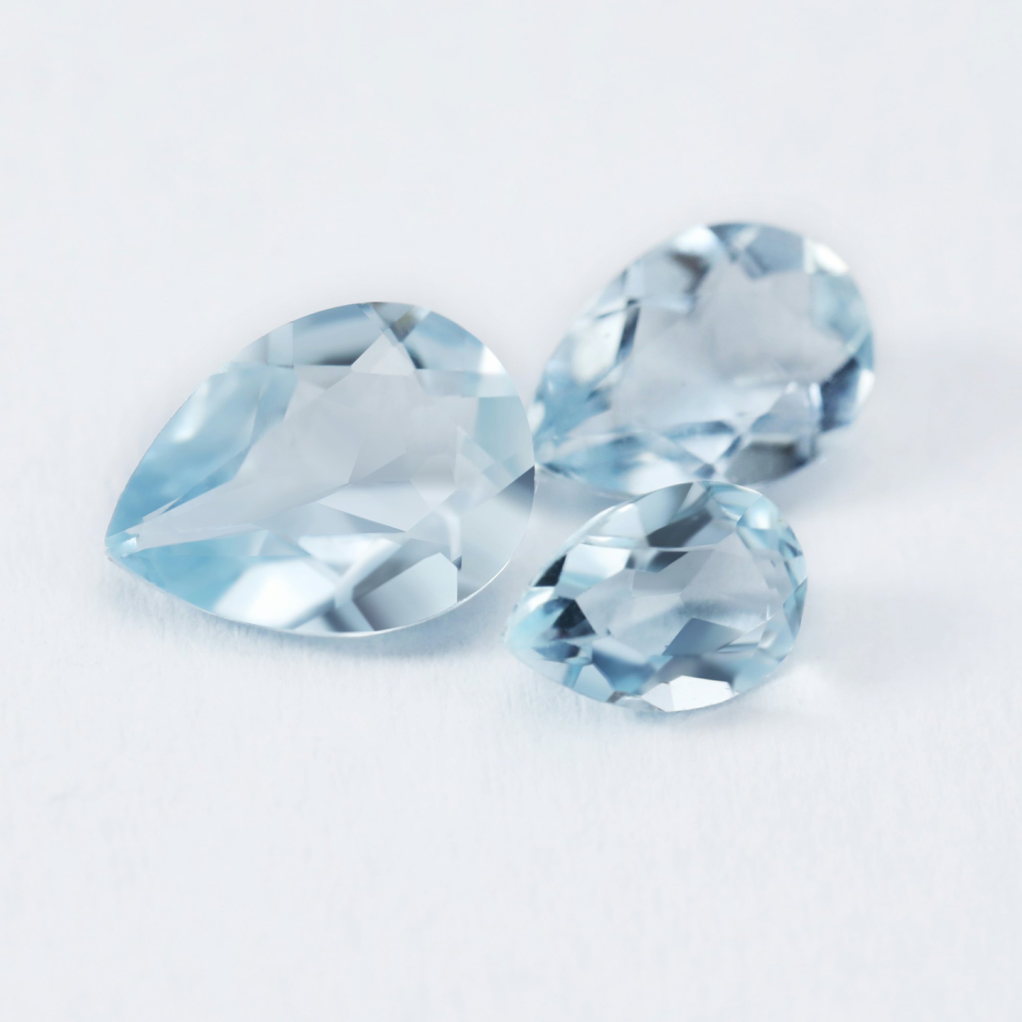 Pear Faceted Blue Nature Aquamarine Gemstone March Birthstone DIY Loose Semi Precious Gemstone DIY Jewelry Supplies 4150022 - Click Image to Close