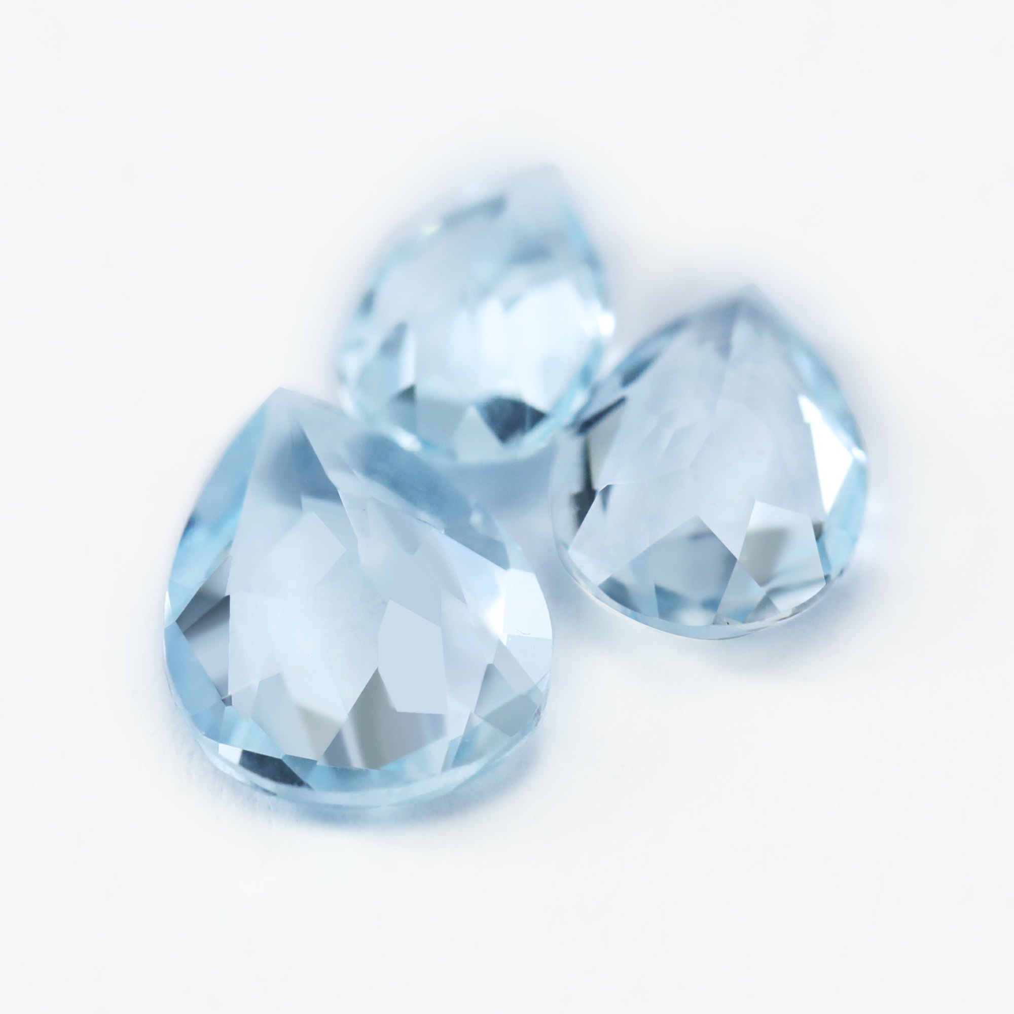 Pear Faceted Blue Nature Aquamarine Gemstone March Birthstone DIY Loose Semi Precious Gemstone DIY Jewelry Supplies 4150022 - Click Image to Close
