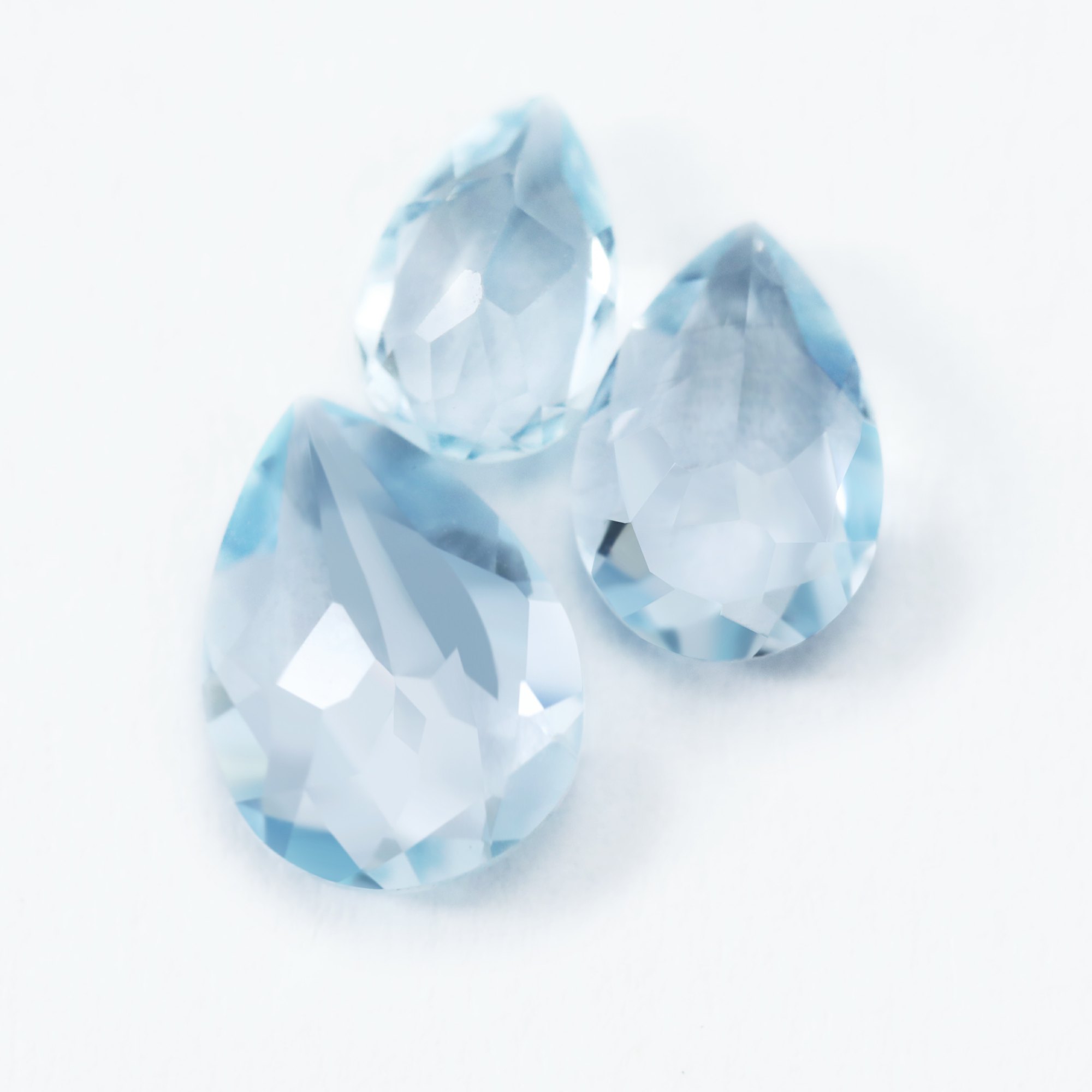 Pear Faceted Blue Nature Aquamarine Gemstone March Birthstone DIY Loose Semi Precious Gemstone DIY Jewelry Supplies 4150022 - Click Image to Close