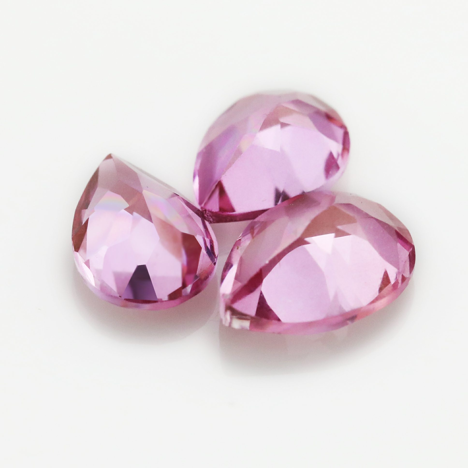 1Pcs Pear Faceted Hot Pink Topaz November Birthstone Nature Point Back Gemstone DIY Supplies 4150024 - Click Image to Close