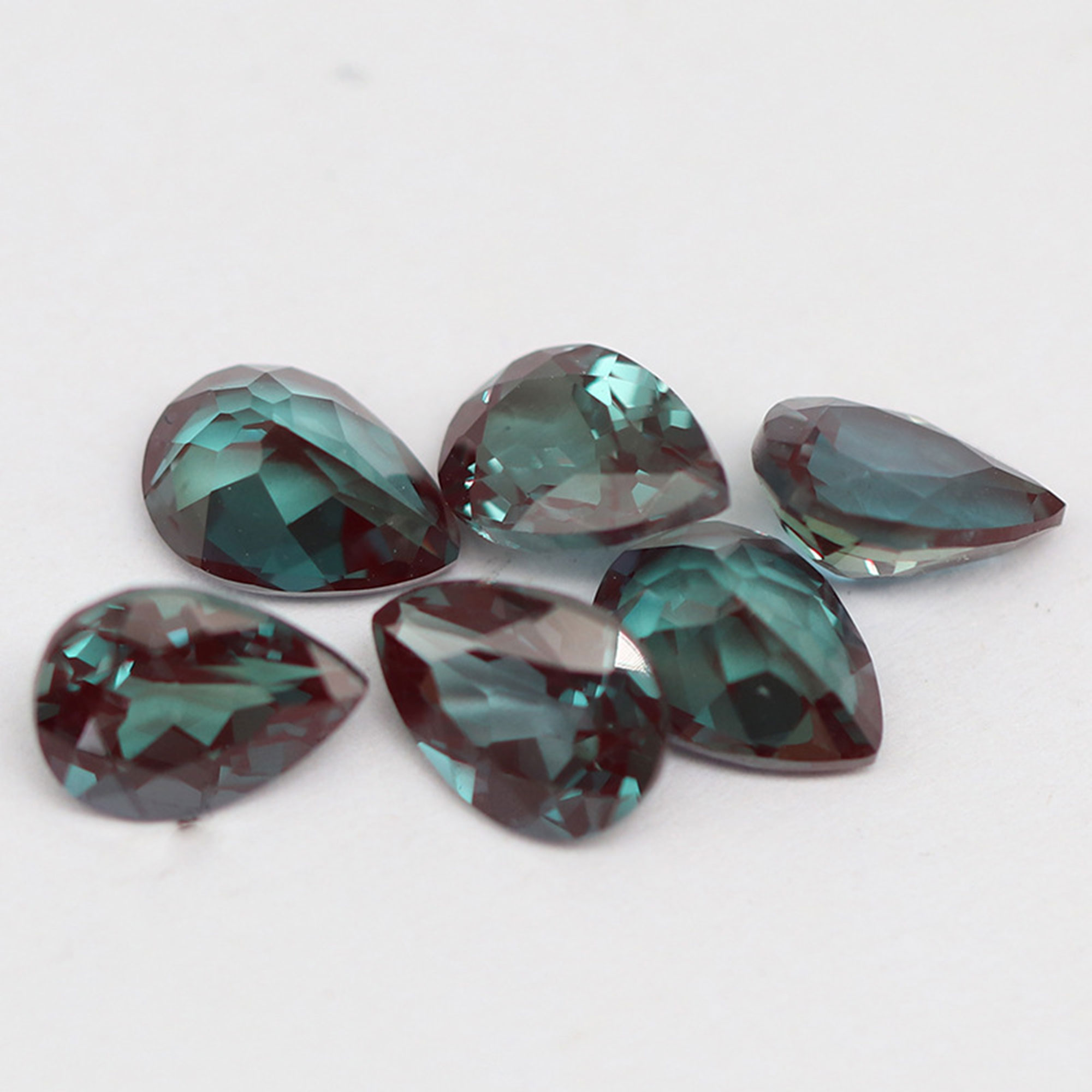 Lab Grown Alexandrite Faceted Gemstone,Pear Color Change Stone,June Birthstone,DIY Loose Gemstone Supplies 4150027 - Click Image to Close