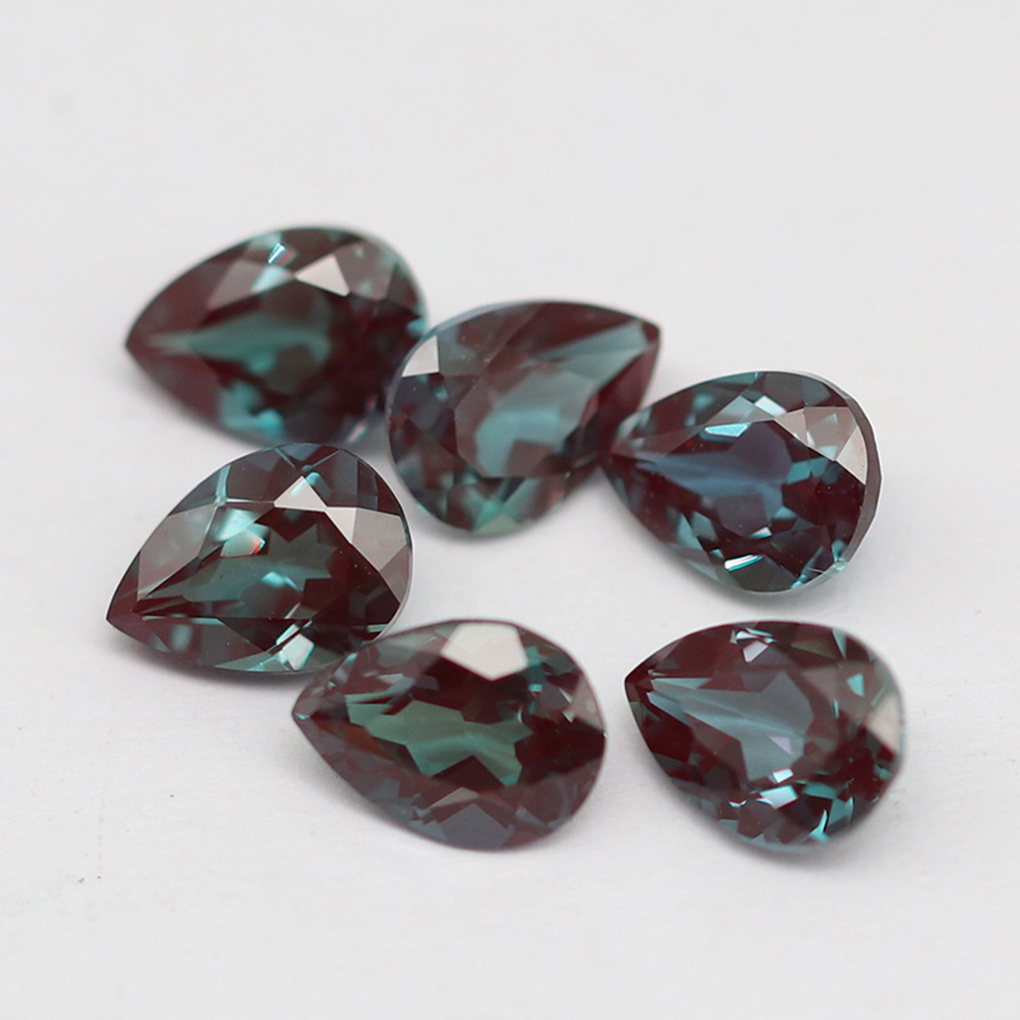 Lab Grown Alexandrite Faceted Gemstone,Pear Color Change Stone,June Birthstone,DIY Loose Gemstone Supplies 4150027 - Click Image to Close
