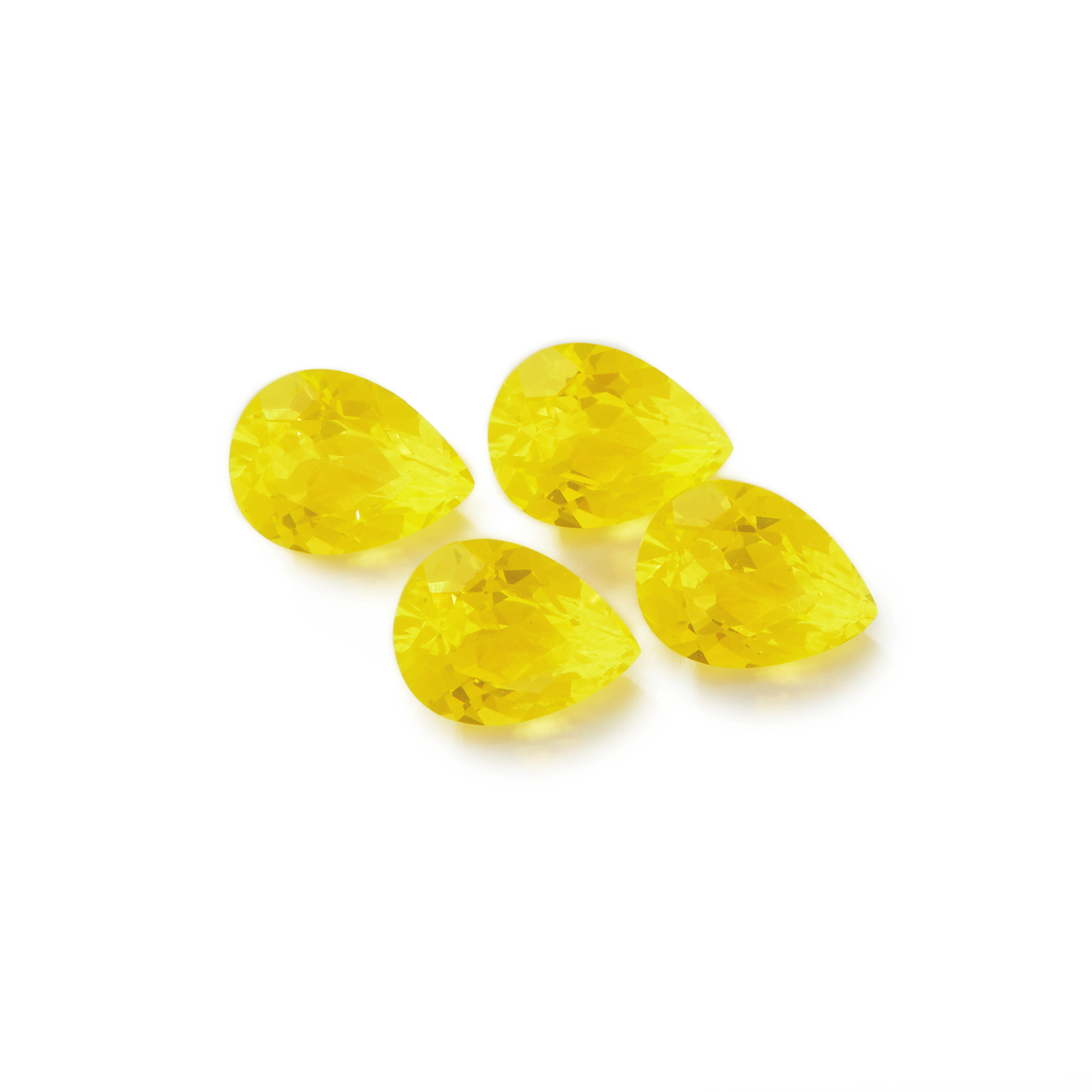 6x8MM Pear Faceted Yellow Lumogarnet,Fluorescent Ce YAG,Yttrium Aluminum Garnet,Loose Gemstone,UV Blacklight Dayglow 4150029 - Click Image to Close