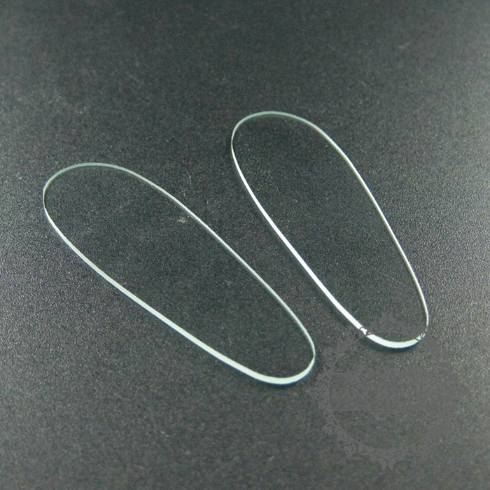 10pcs 16x50mm irregular shape 1mm thick glass cover cabochon DIY supplies findings 4160010 - Click Image to Close