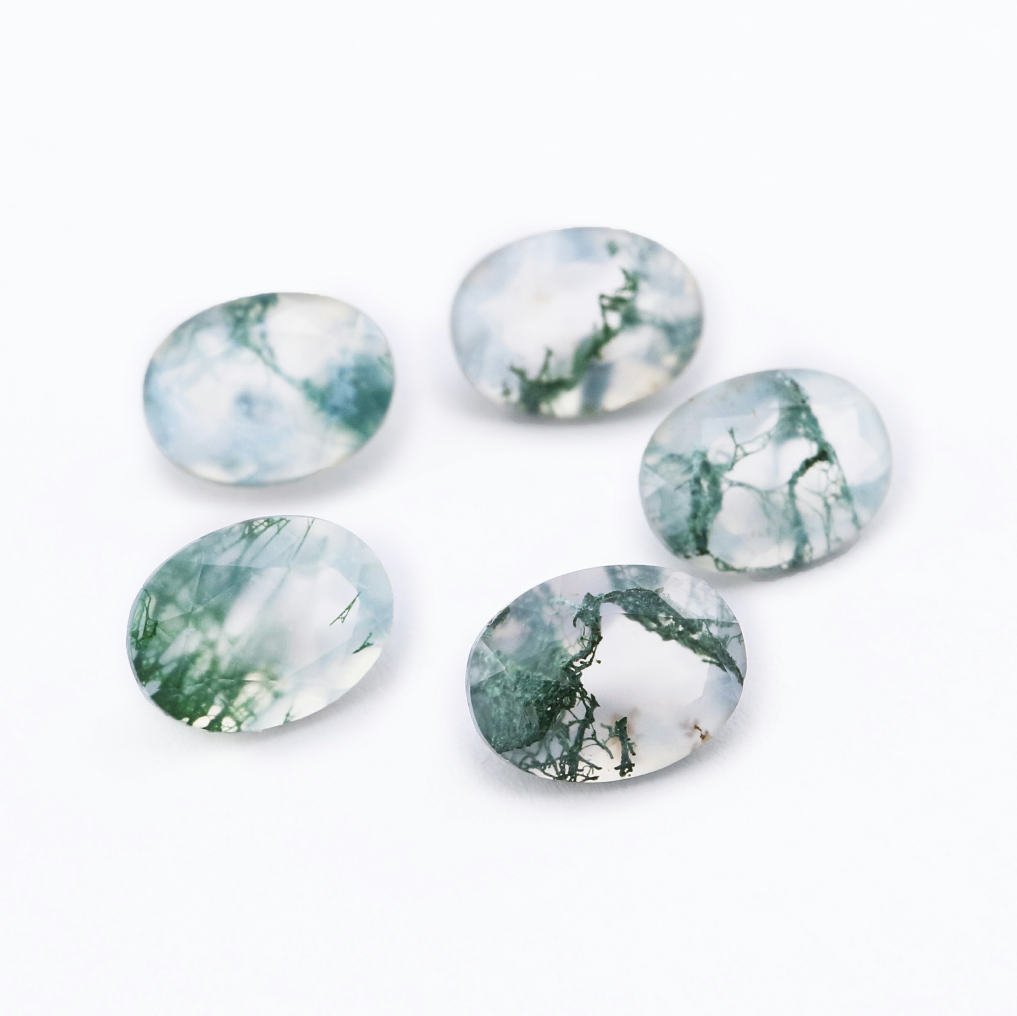 1Pcs 6x8MM Natural Oval Moss Agate Faceted Cut Loose Gemstone Nature Semi Precious Stone DIY Jewelry Supplies 4160029 - Click Image to Close