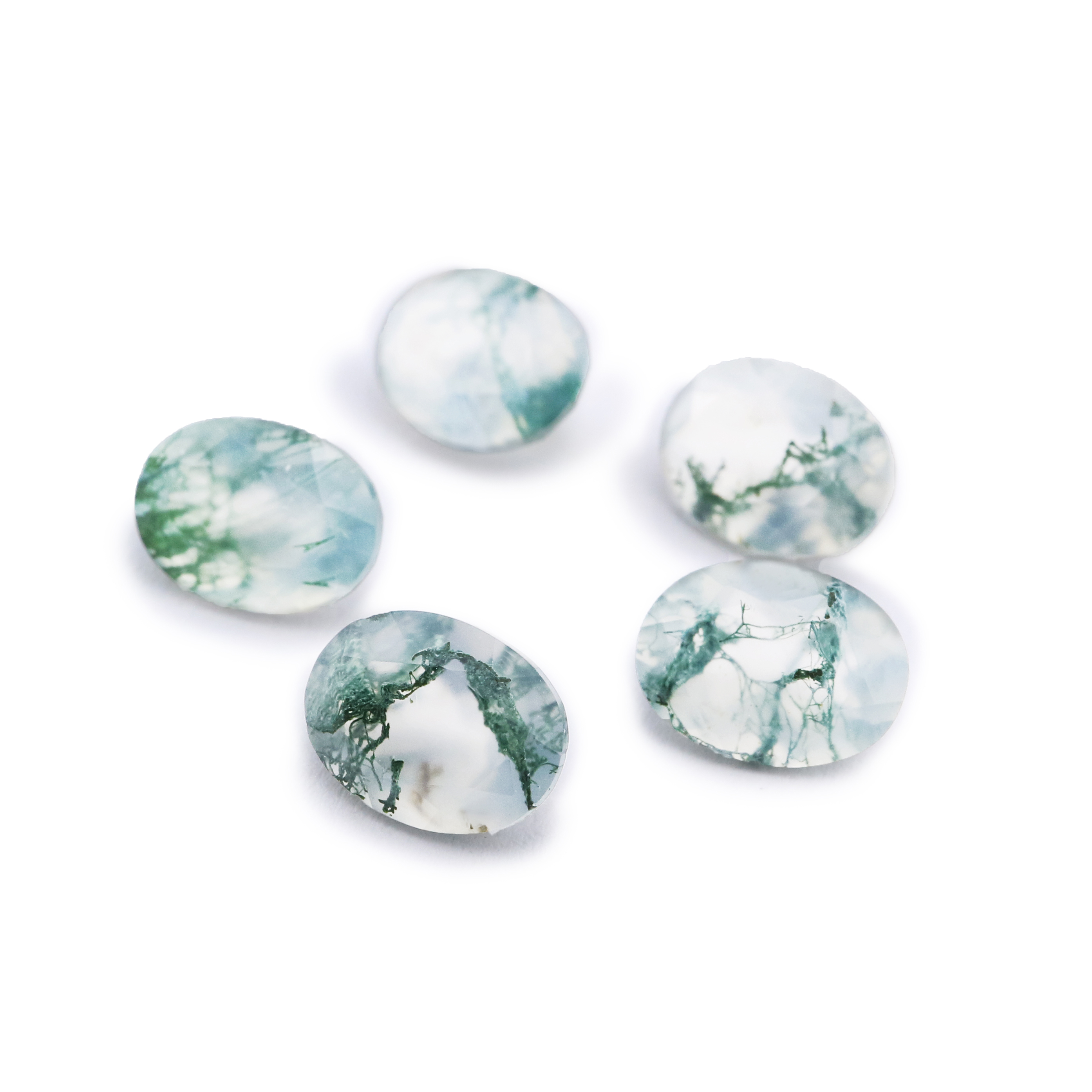 1Pcs 6x8MM Natural Oval Moss Agate Faceted Cut Loose Gemstone Nature Semi Precious Stone DIY Jewelry Supplies 4160029 - Click Image to Close